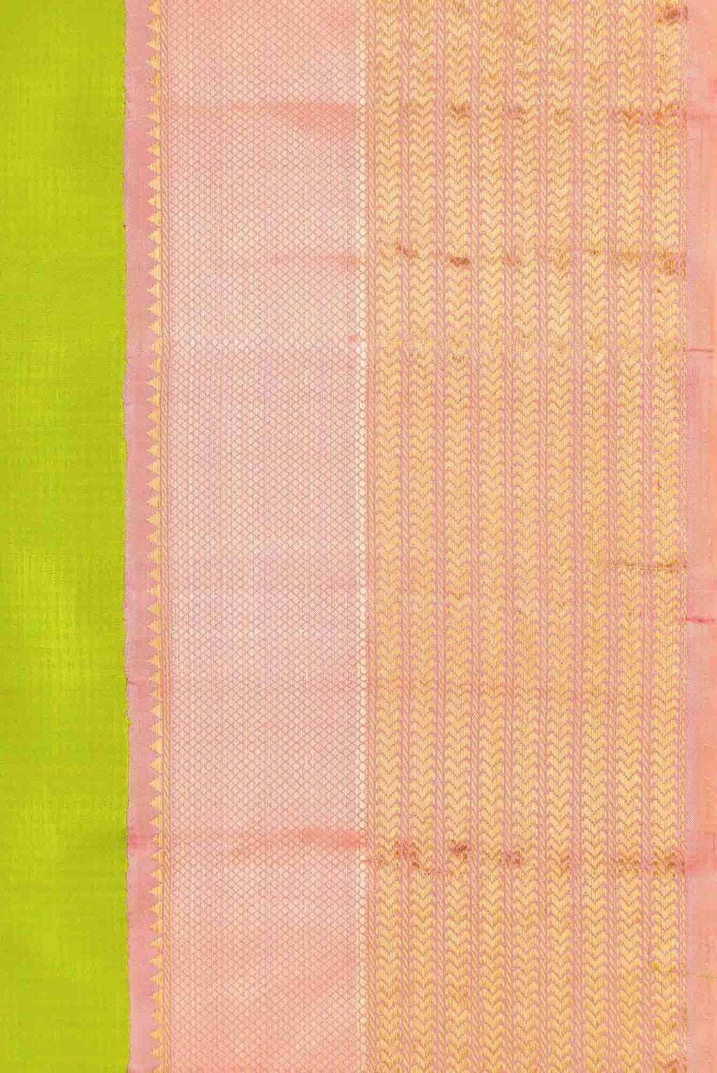 Parrot Green Dual Tone Kanchipuram Silk Saree