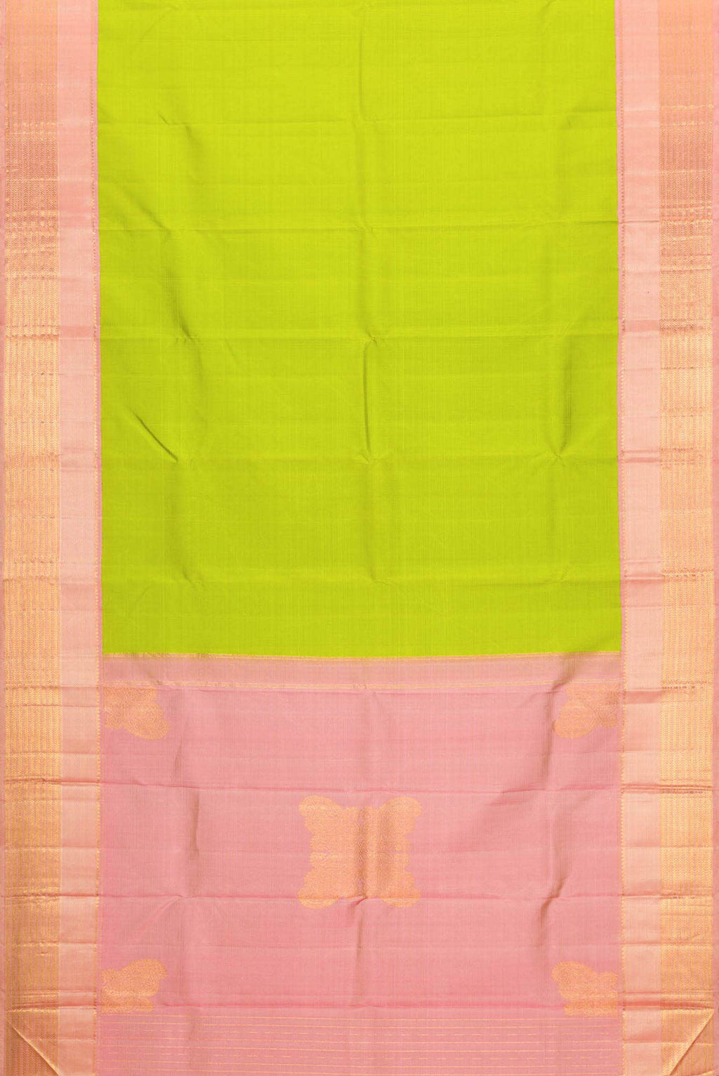 Parrot Green Dual Tone Kanchipuram Silk Saree