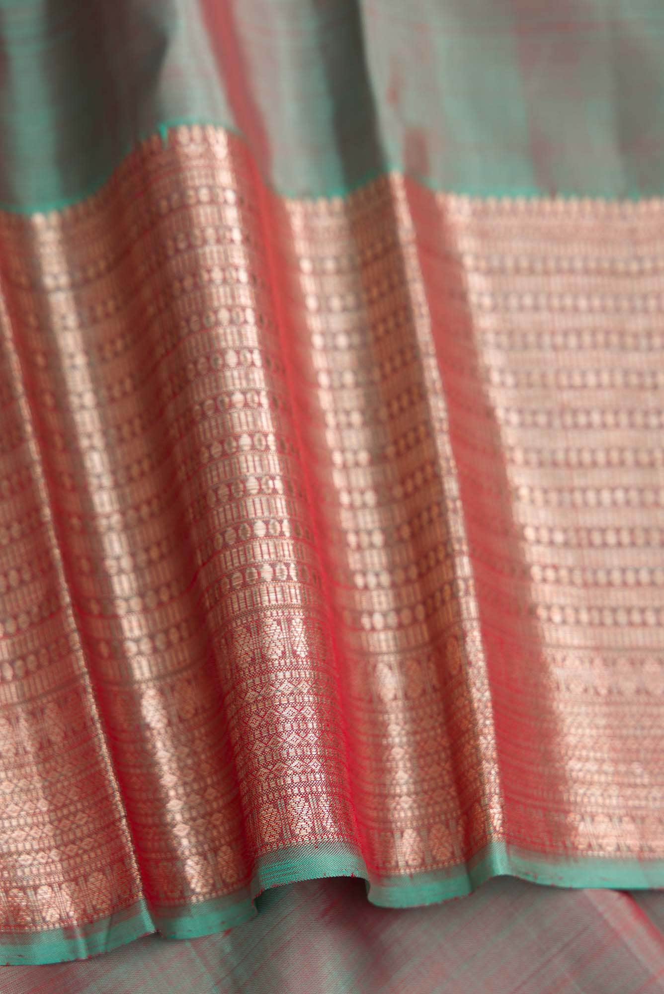 Lemon Yellow Dual Tone Kanchipuram Silk Saree