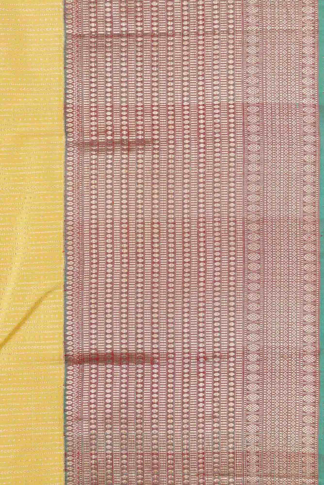 Lemon Yellow Dual Tone Kanchipuram Silk Saree