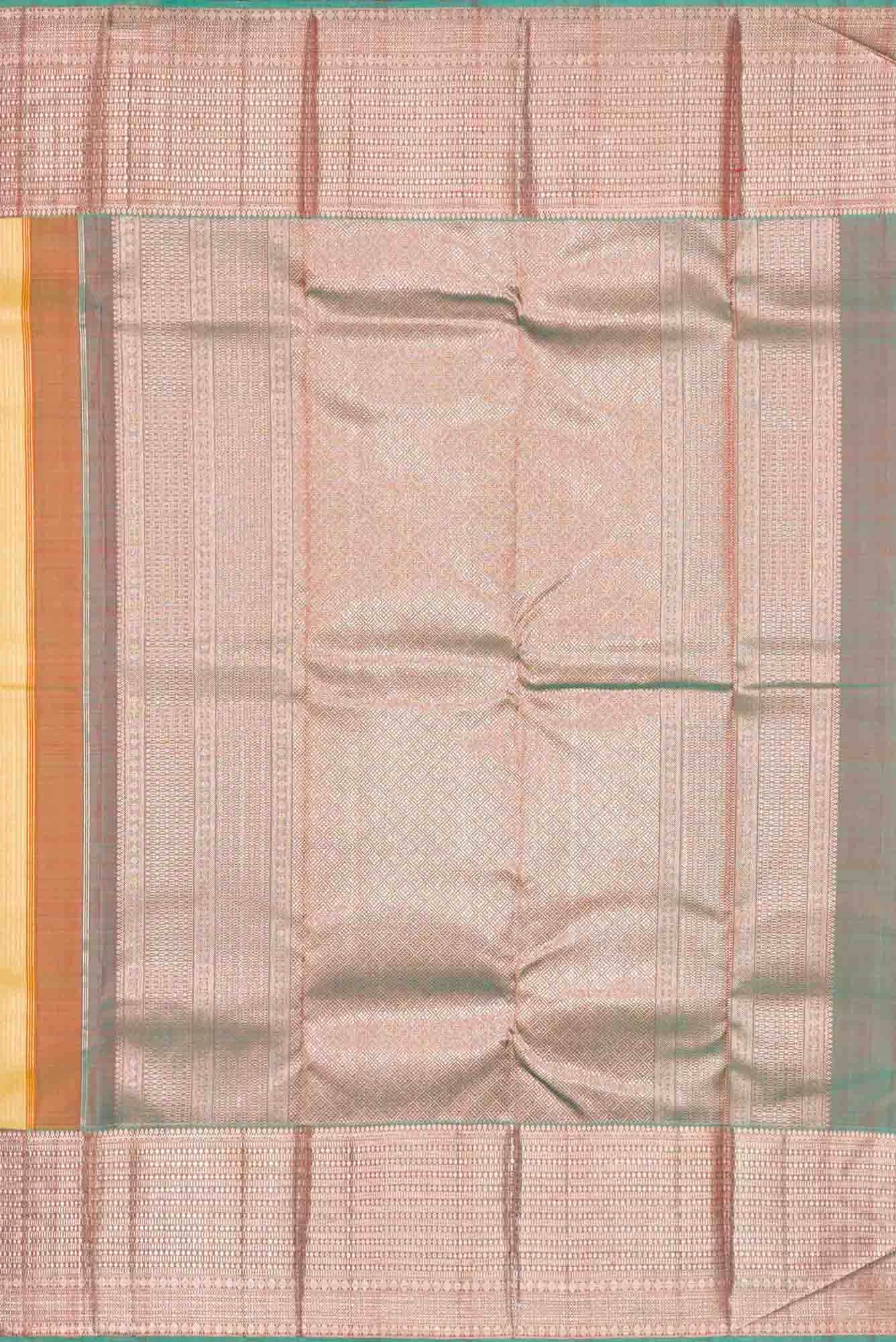 Lemon Yellow Dual Tone Kanchipuram Silk Saree