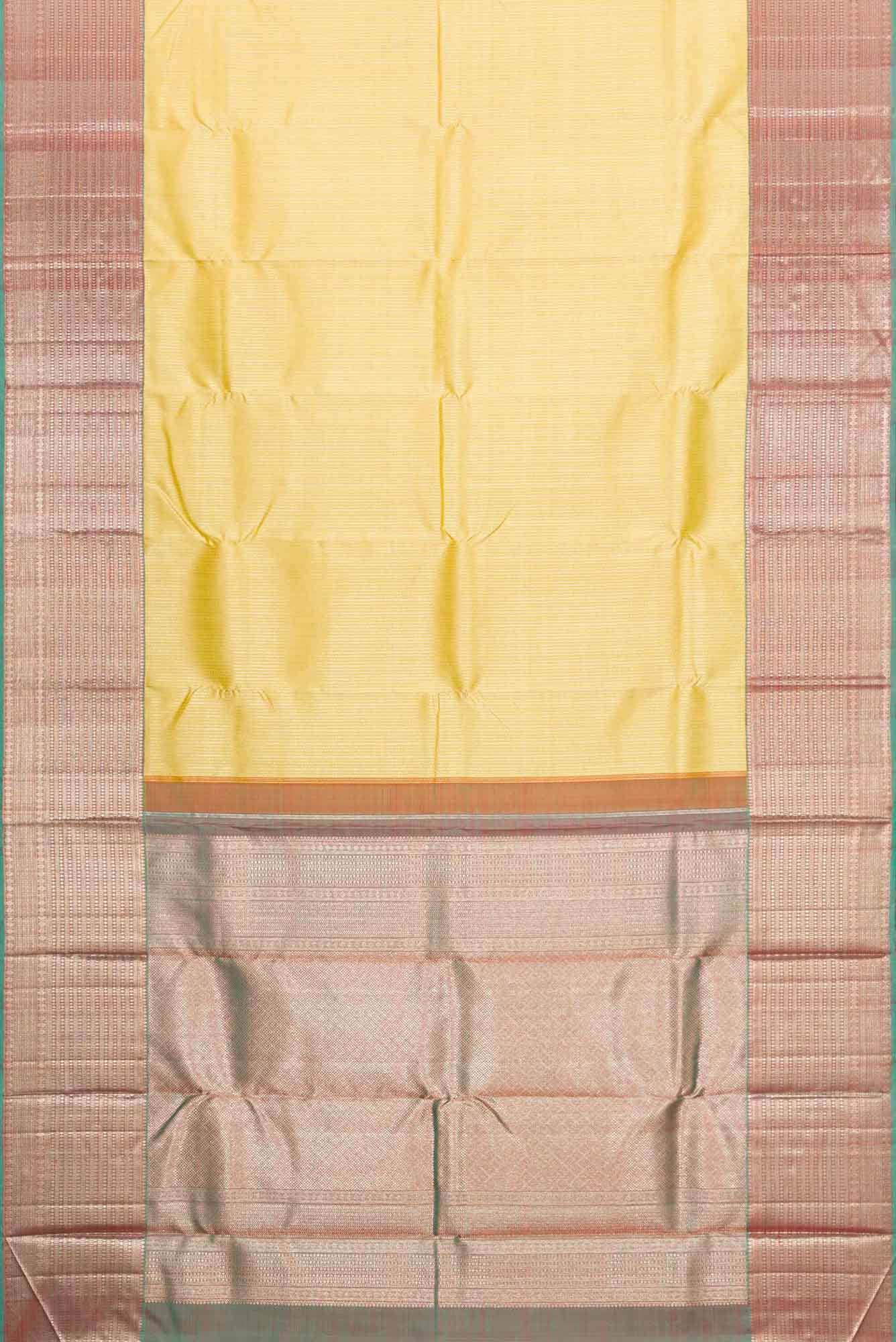 Lemon Yellow Dual Tone Kanchipuram Silk Saree