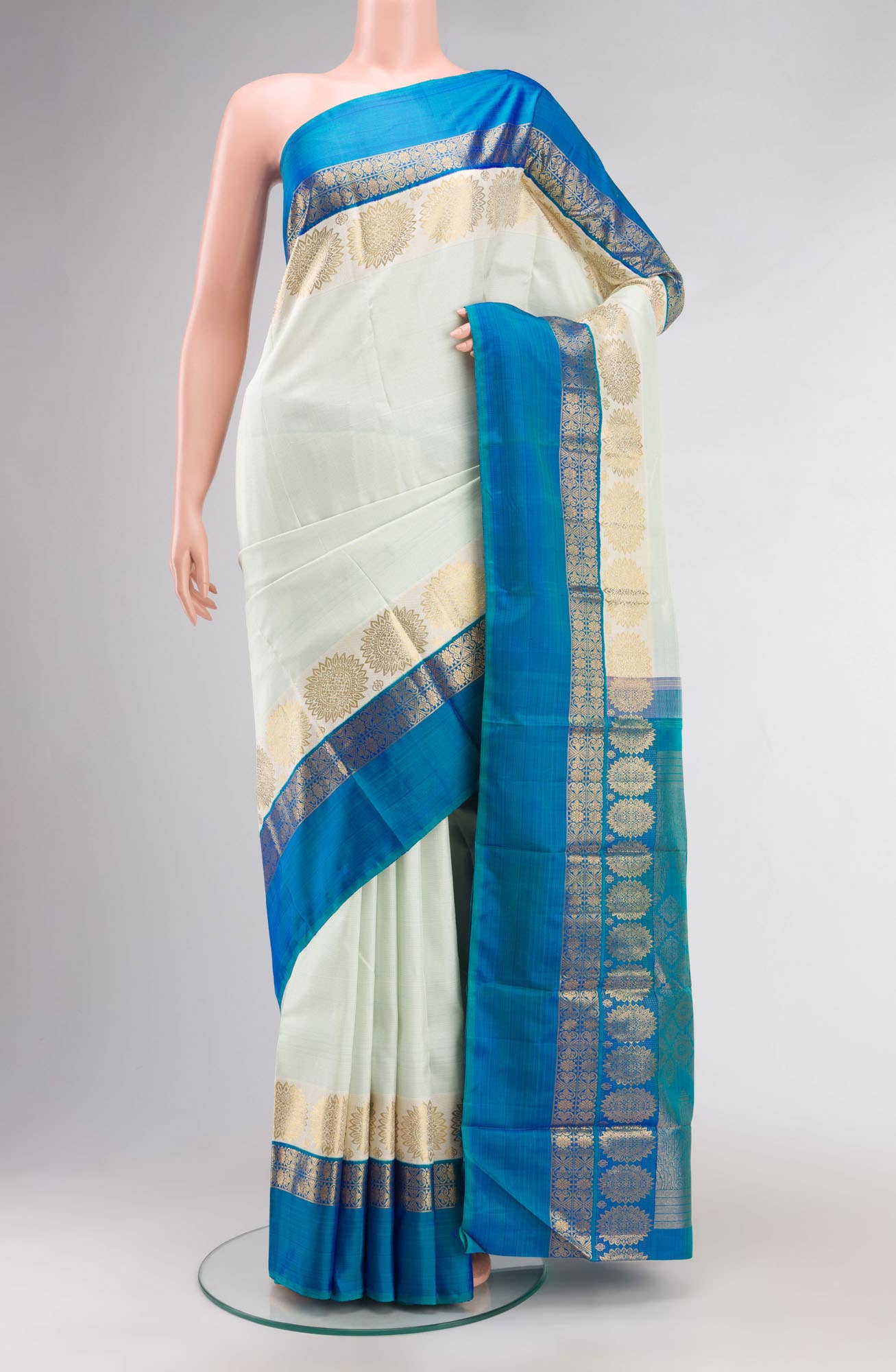 Light Blue Kanchipuram Silk Saree