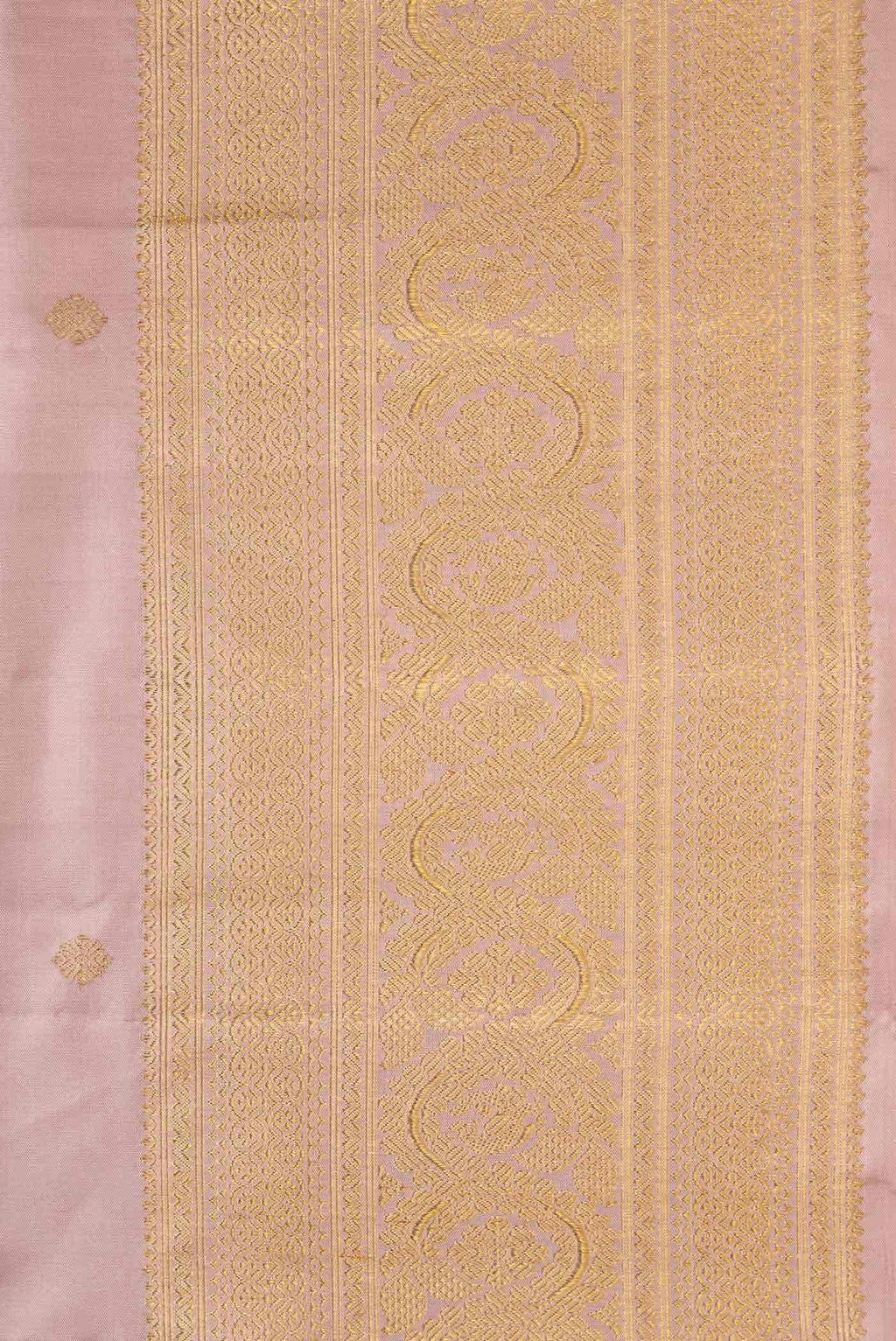 Pure Silk Pure Zari Rose Gold Kanchipuram Saree
