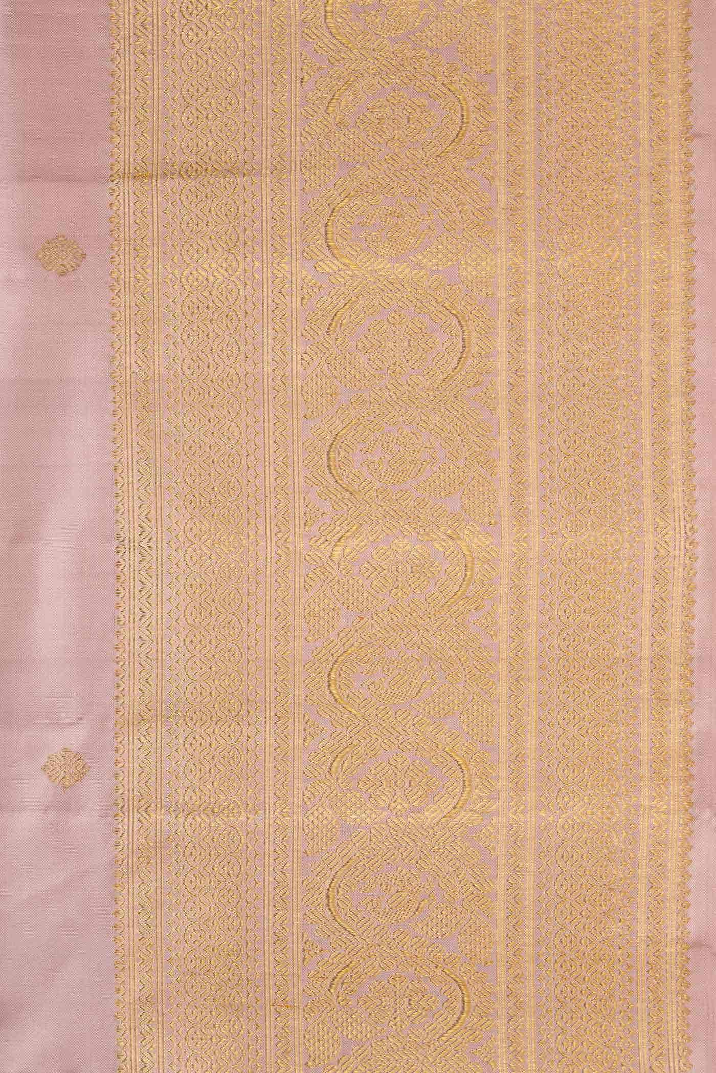 Pure Silk Pure Zari Rose Gold Kanchipuram Saree