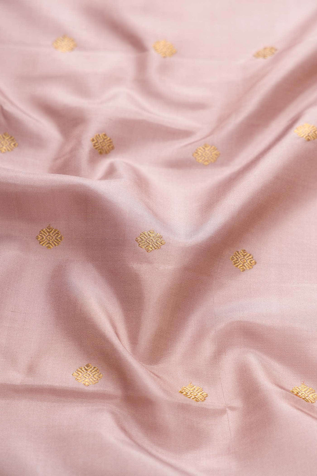 Pure Silk Pure Zari Rose Gold Kanchipuram Saree