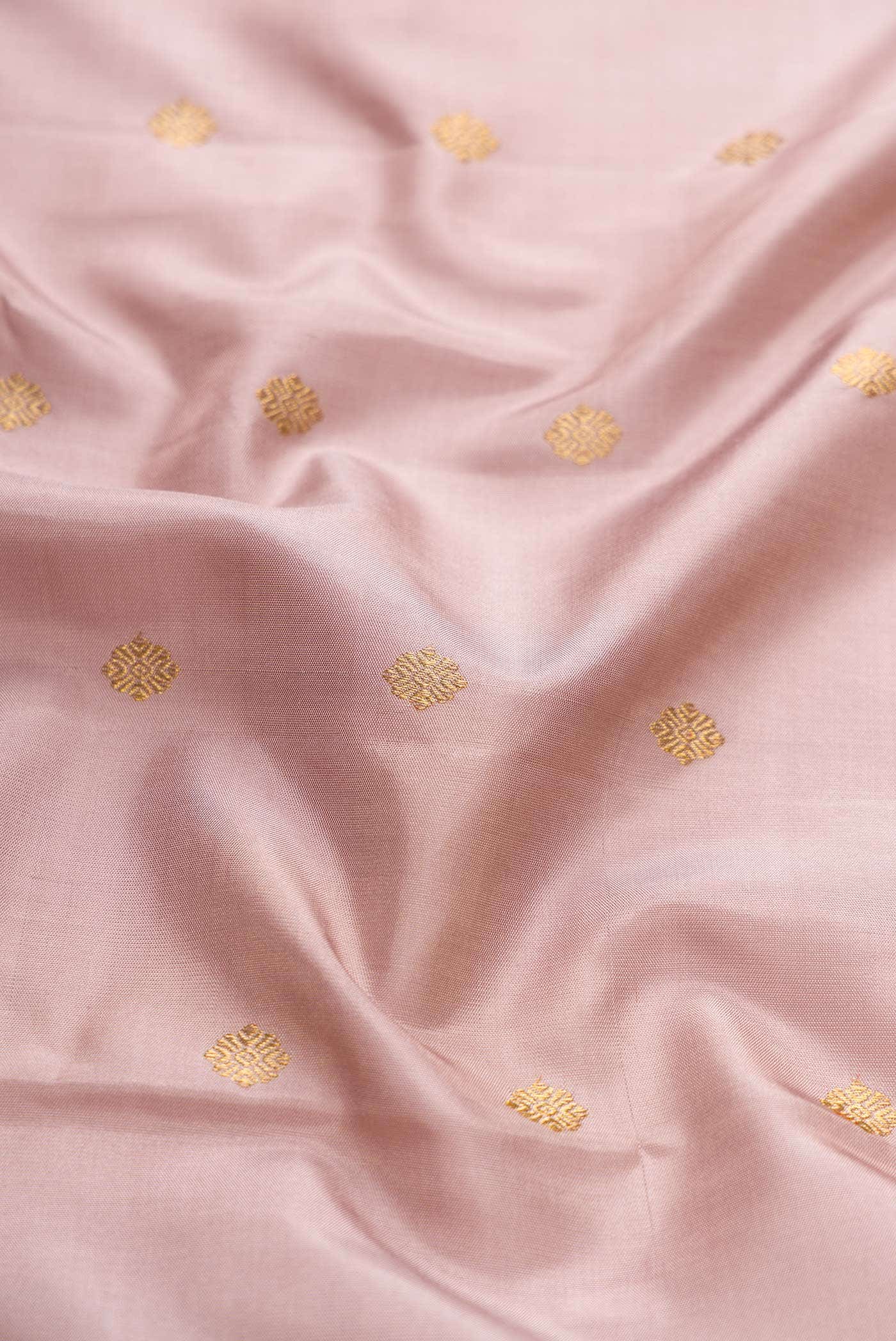 Pure Silk Pure Zari Rose Gold Kanchipuram Saree