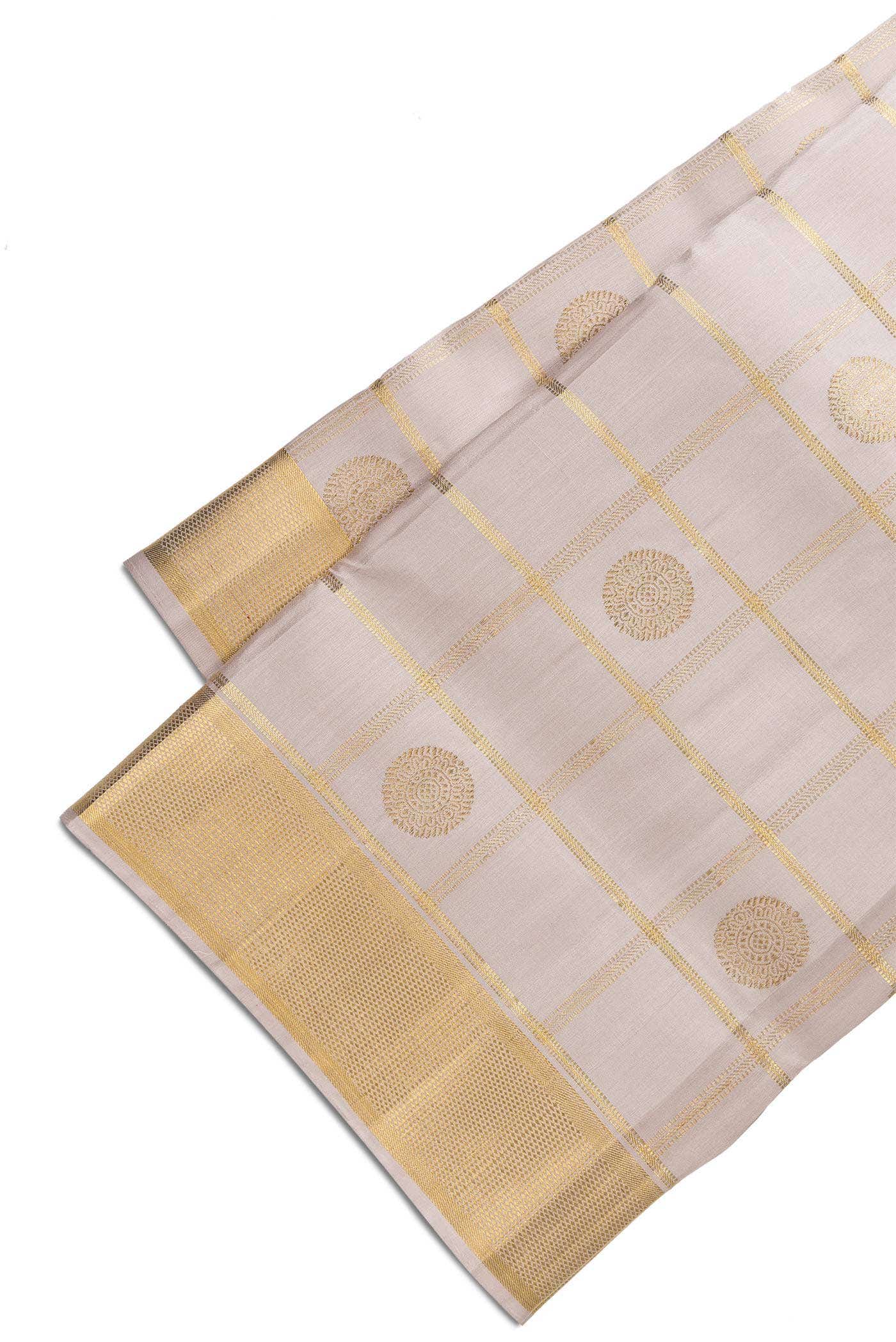 Brown Silk Dhoti With Angavastram (8X4) Muzham