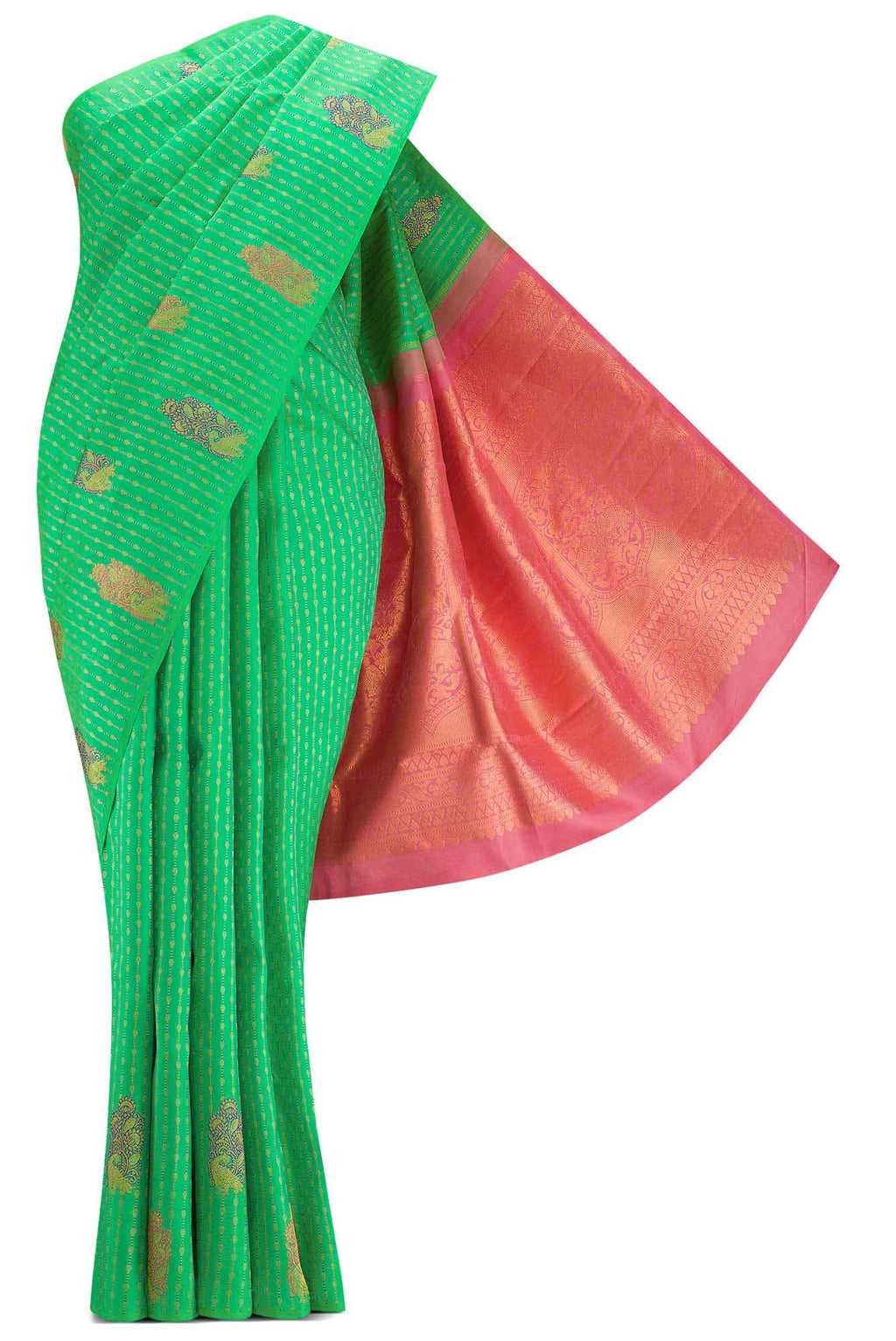 Sea Green Dual Tone Kanchipuram Silk Saree