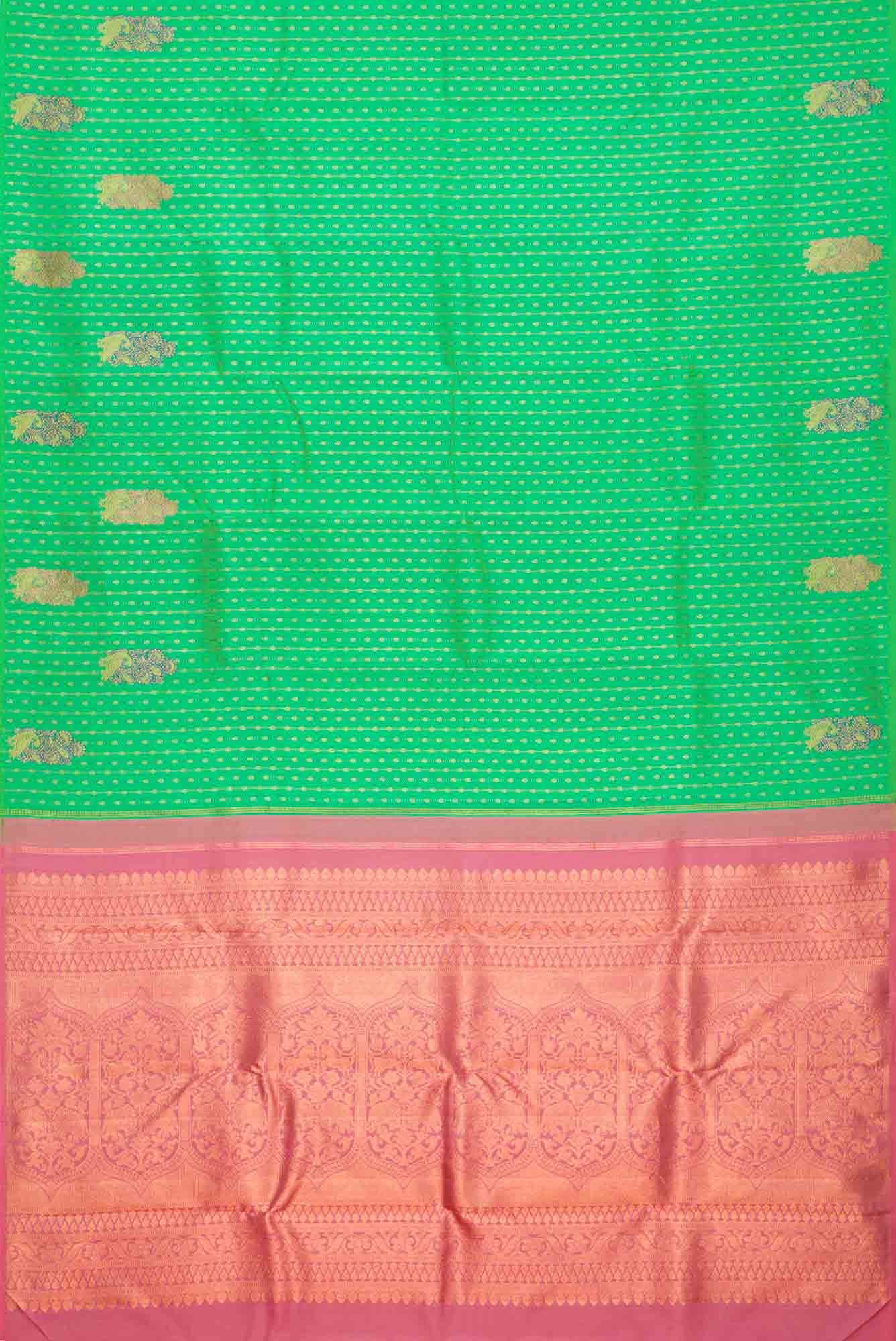 Sea Green Dual Tone Kanchipuram Silk Saree