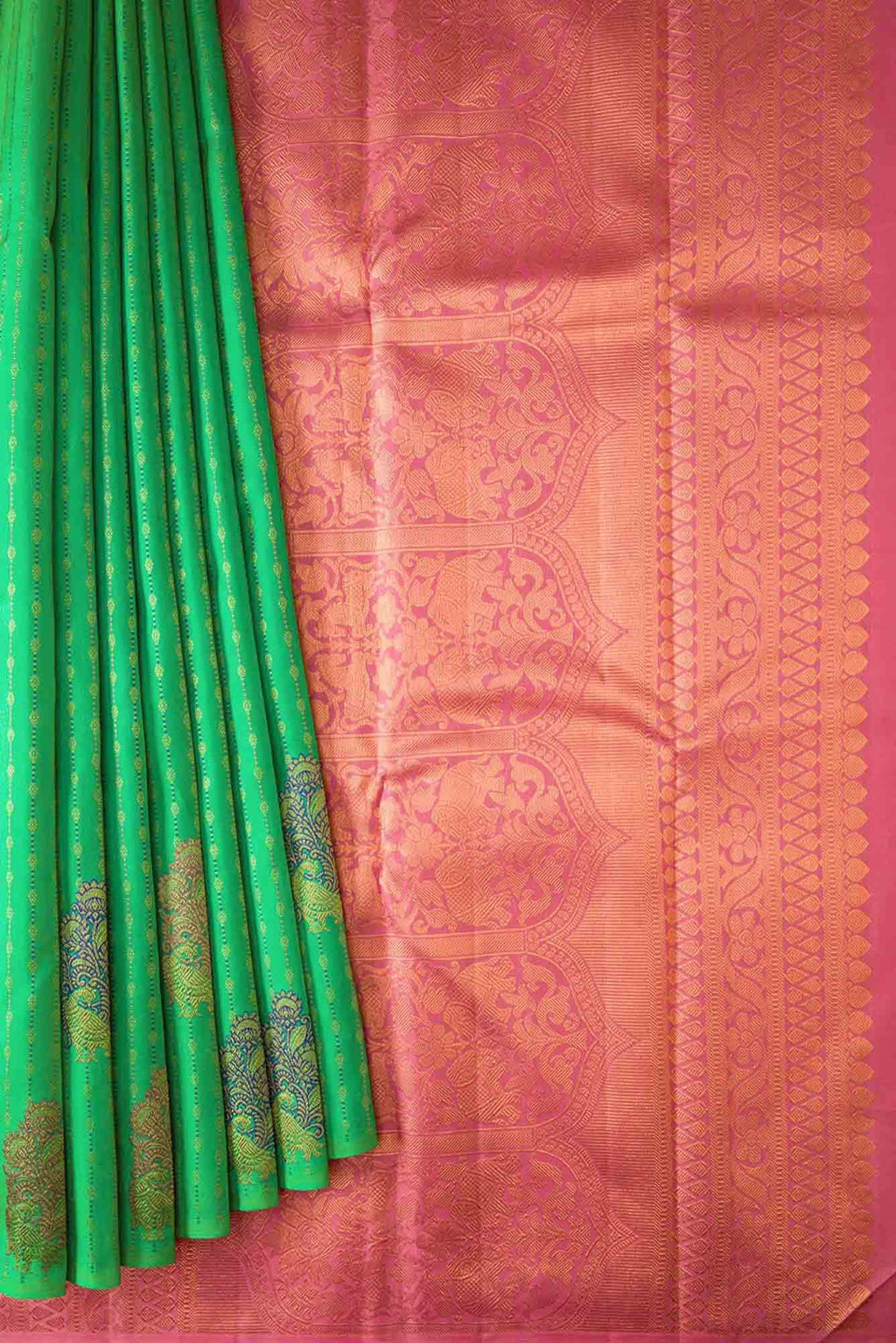 Sea Green Dual Tone Kanchipuram Silk Saree
