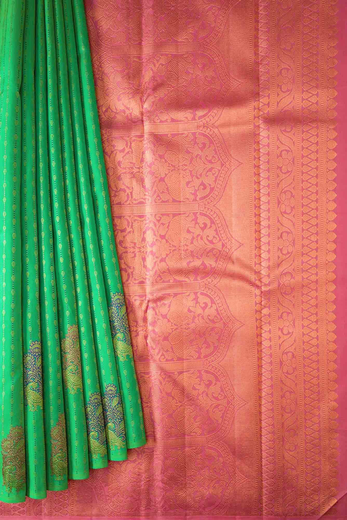 Sea Green Dual Tone Kanchipuram Silk Saree