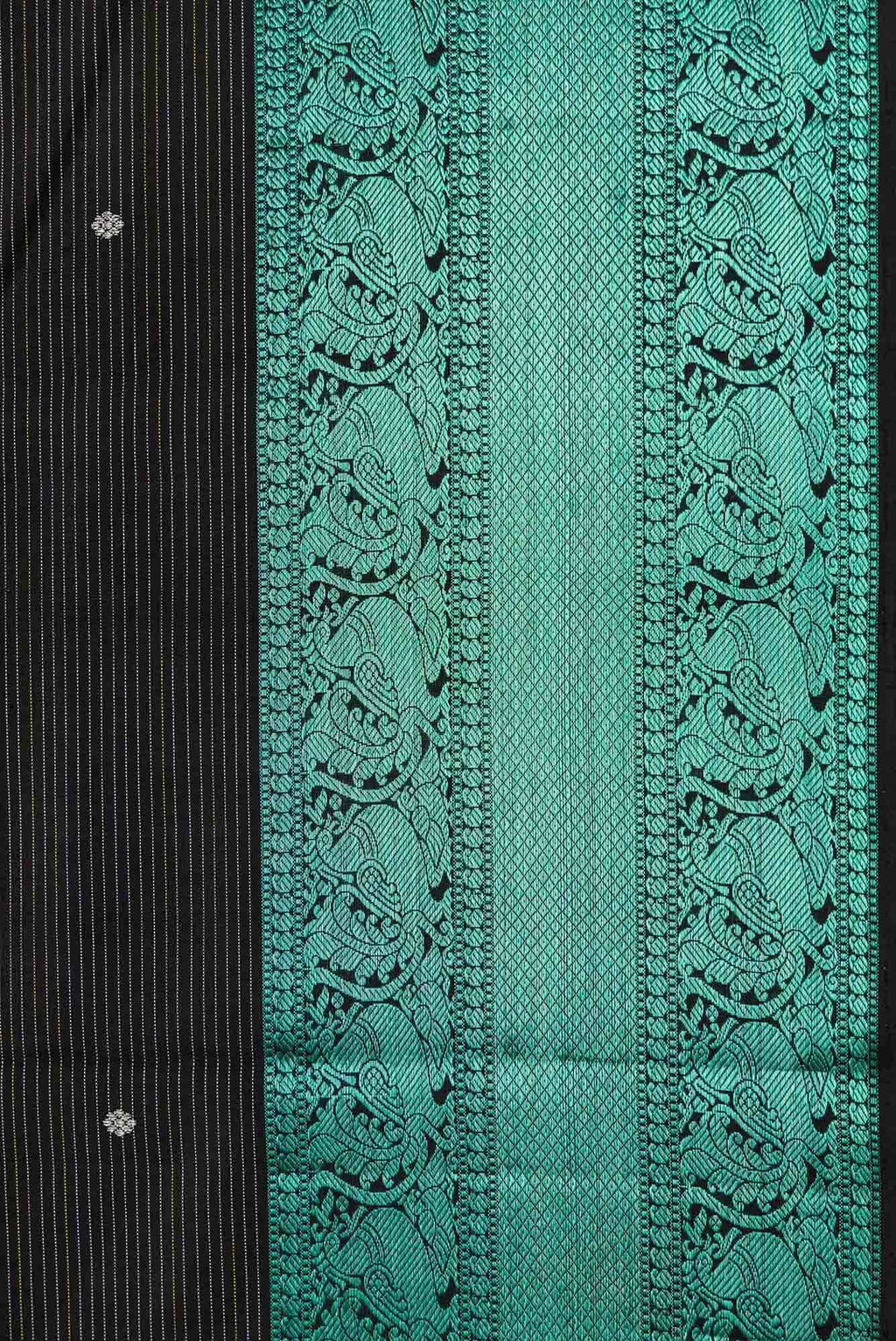 Black Dual Tone Kanchipuram Silk Saree