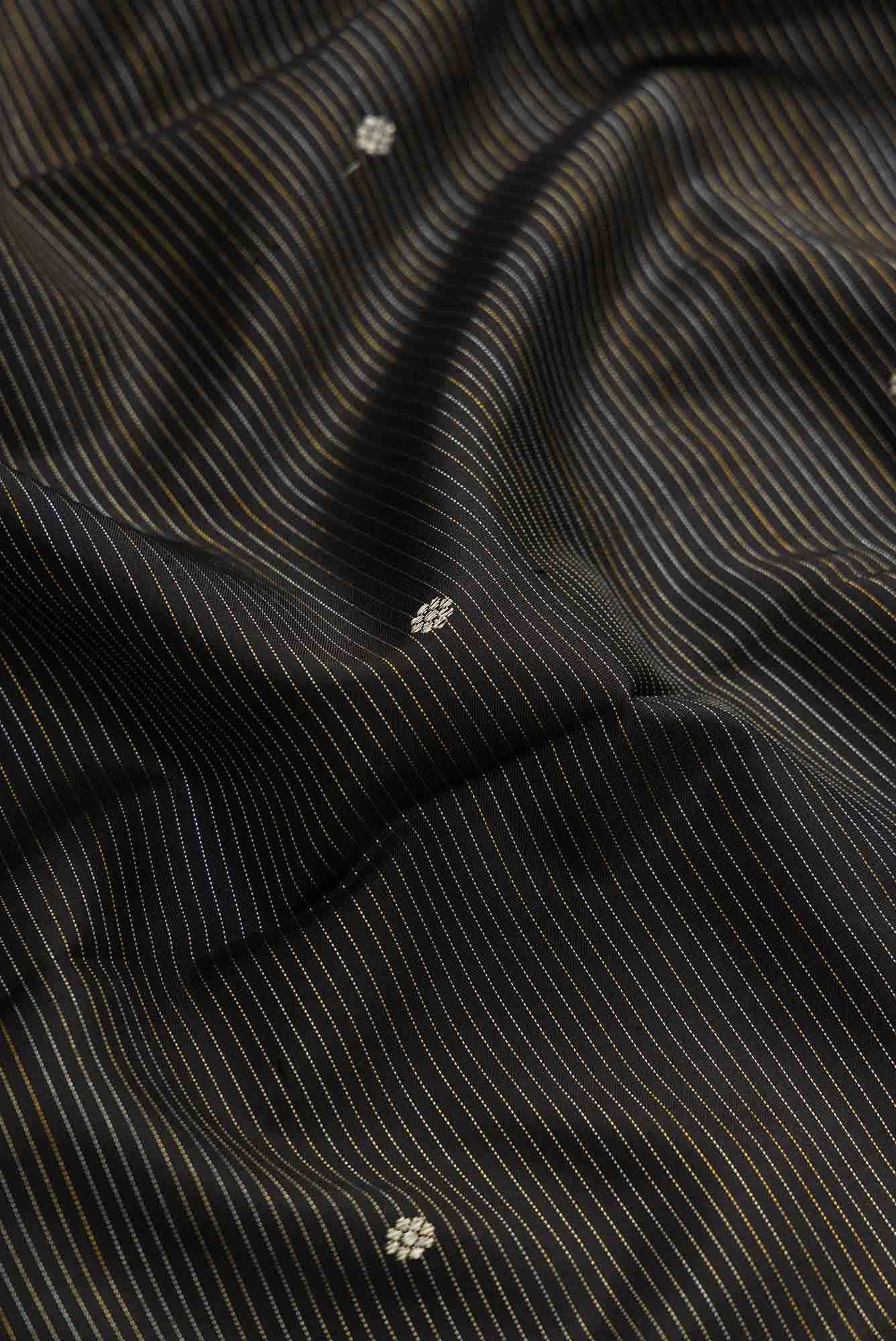 Black Dual Tone Kanchipuram Silk Saree
