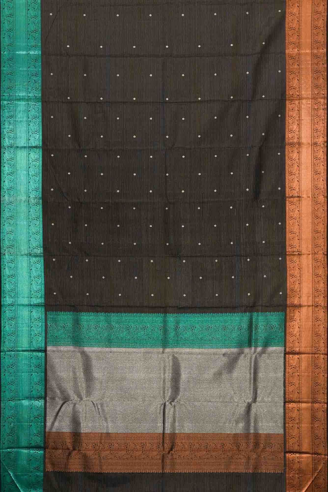 Black Dual Tone Kanchipuram Silk Saree