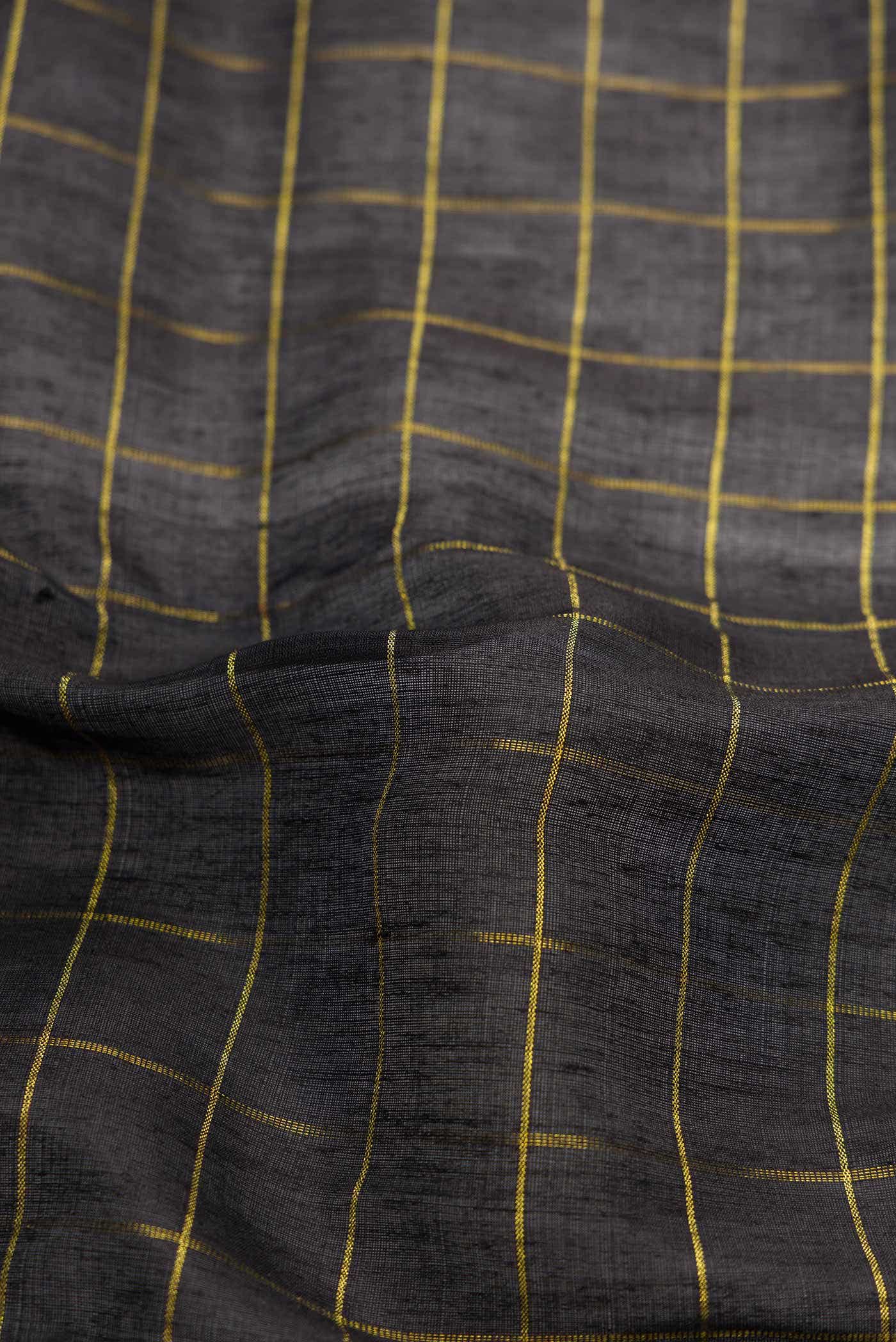 Black Linen Saree
