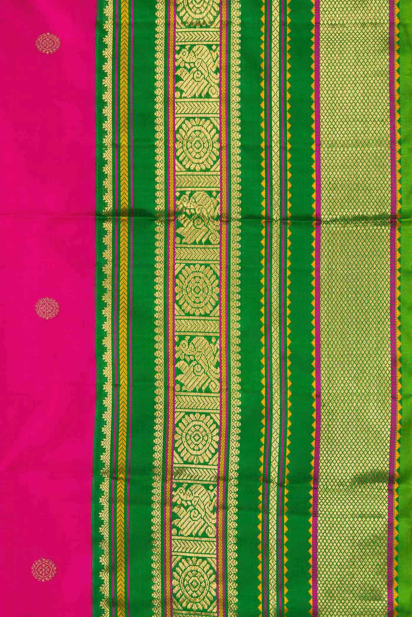 Pure Silk Pure Zari Pink Dual Tone Kanchipuram Saree