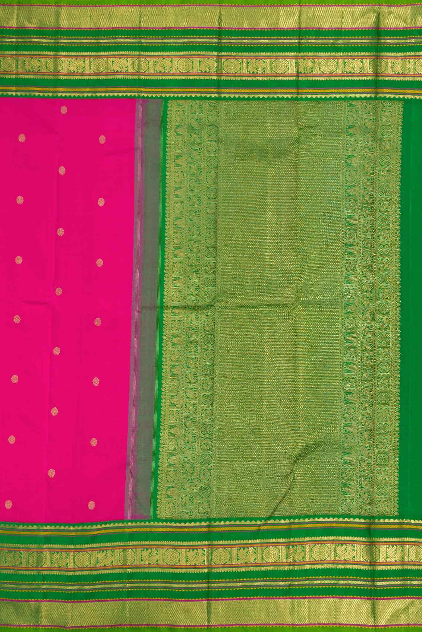 Pure Silk Pure Zari Pink Dual Tone Kanchipuram Saree