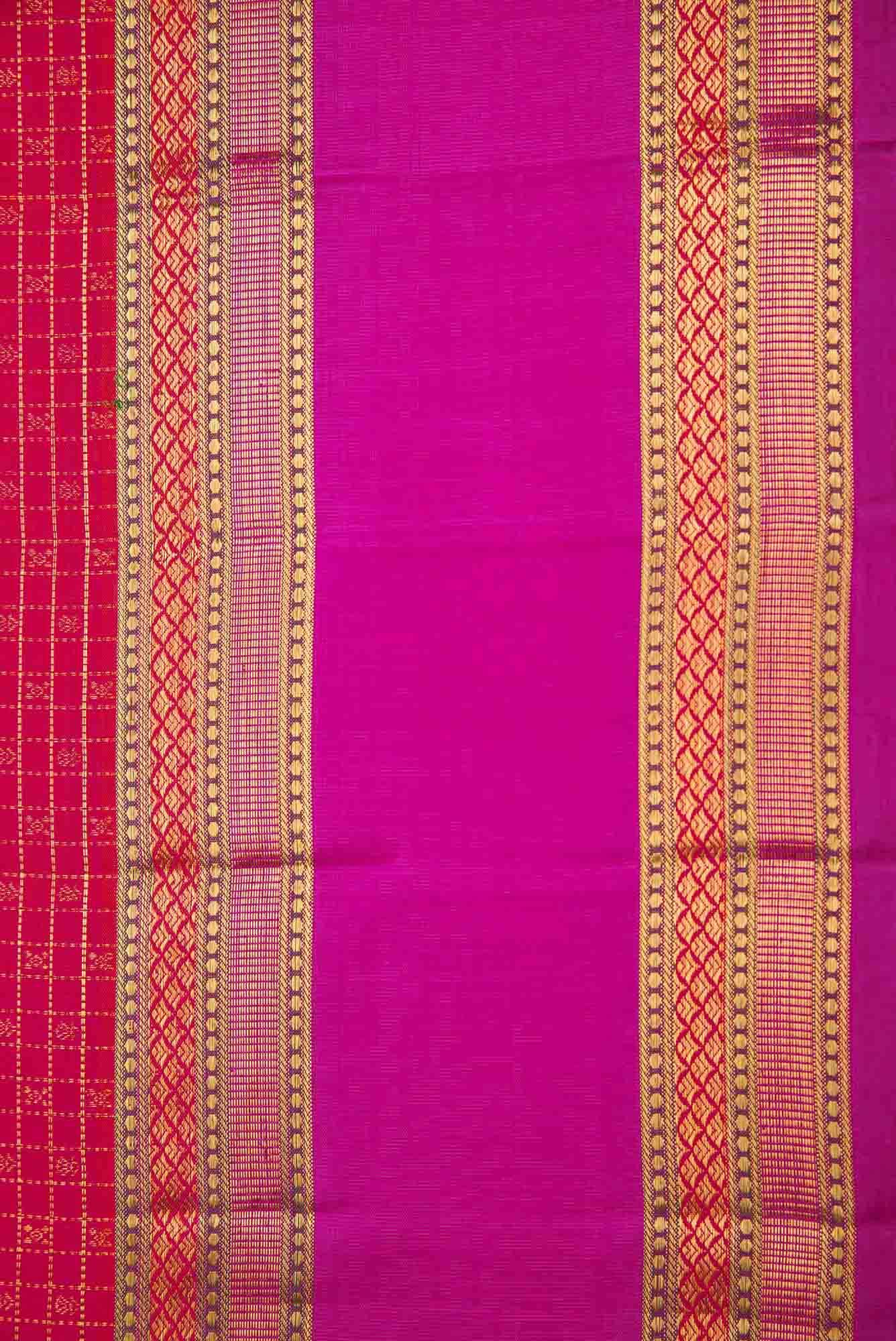 Pure Silk Pure Zari Orange Dual Tone Kanchipuram Saree