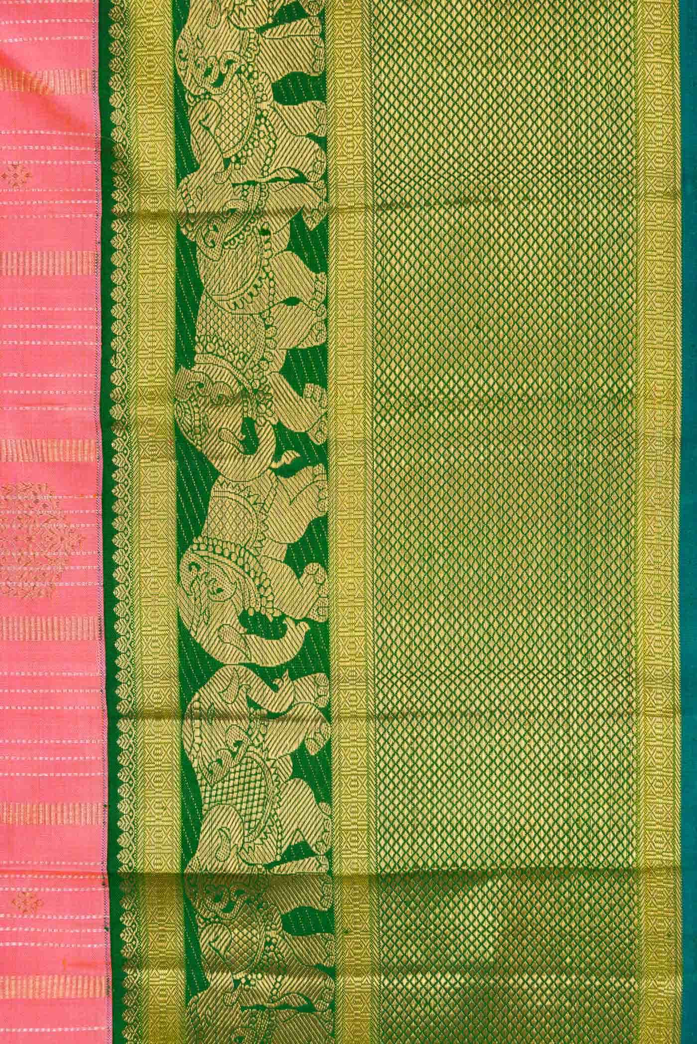 Pure Silk Pure Zari Pink Kanchipuram Saree