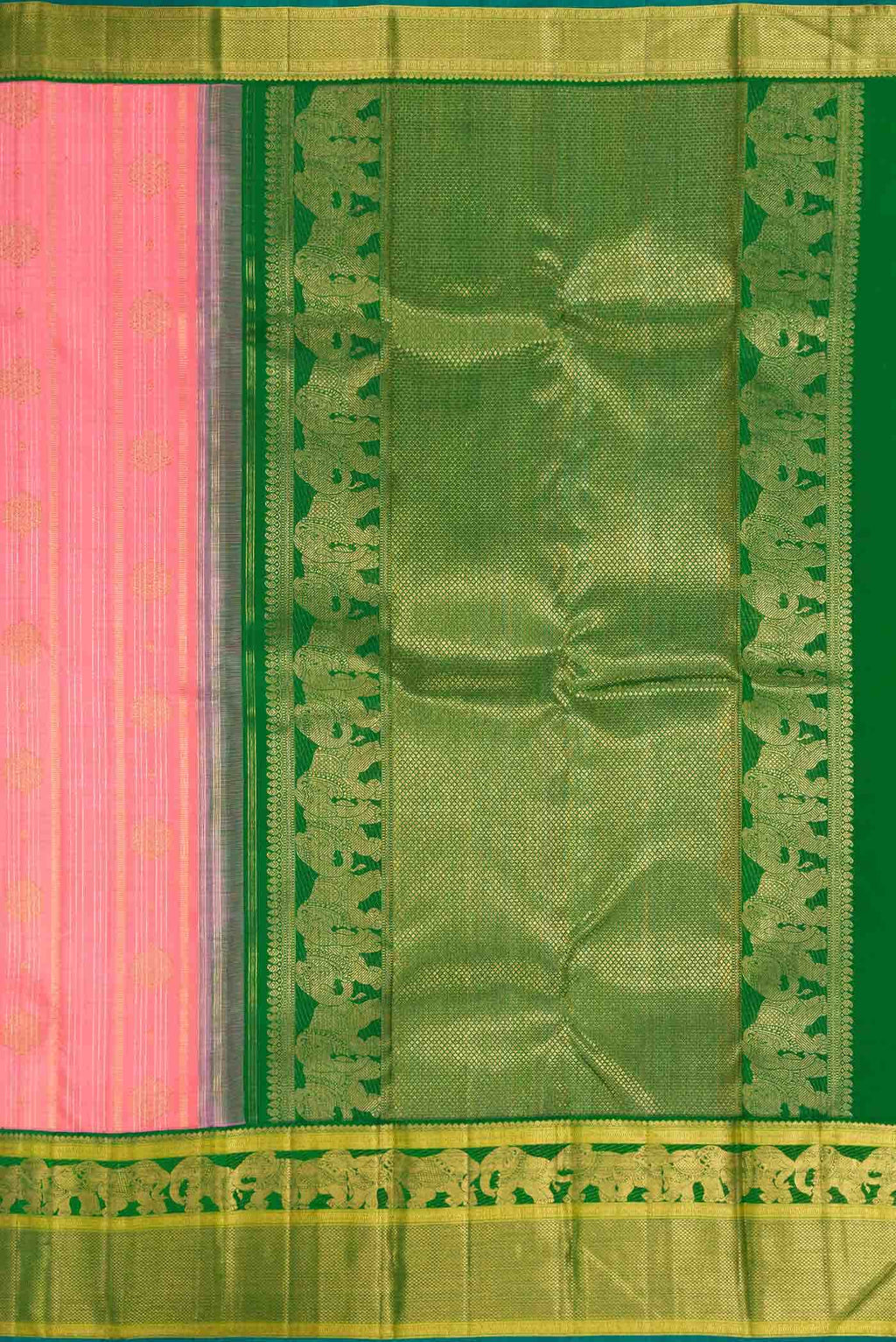 Pure Silk Pure Zari Pink Kanchipuram Saree