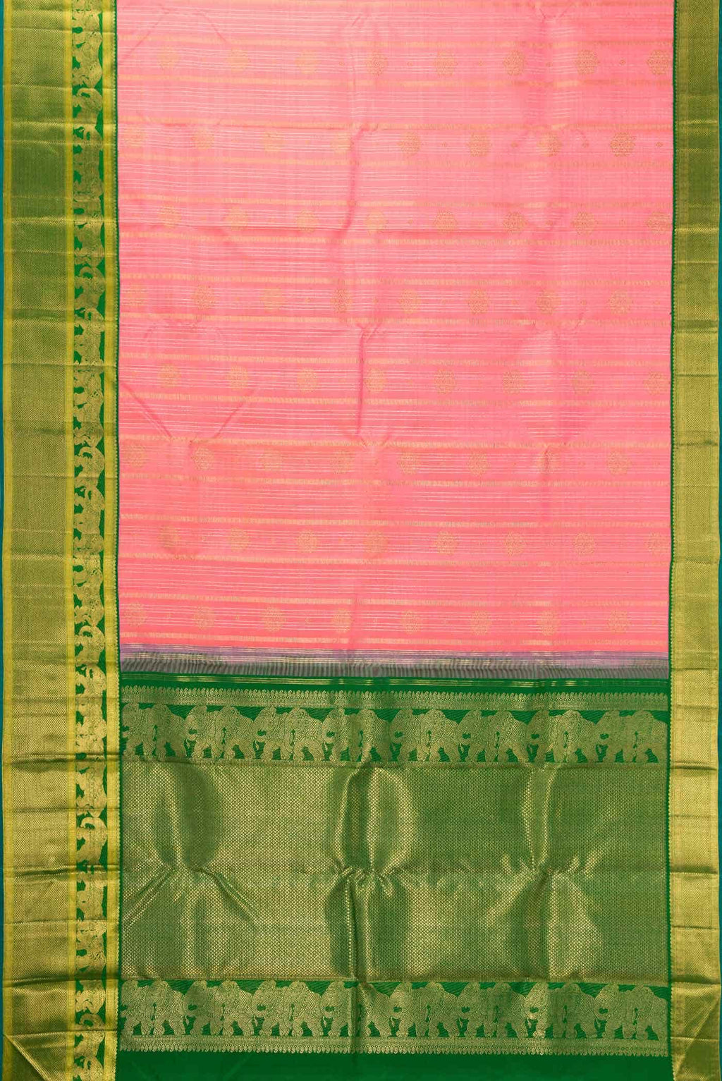 Pure Silk Pure Zari Pink Kanchipuram Saree