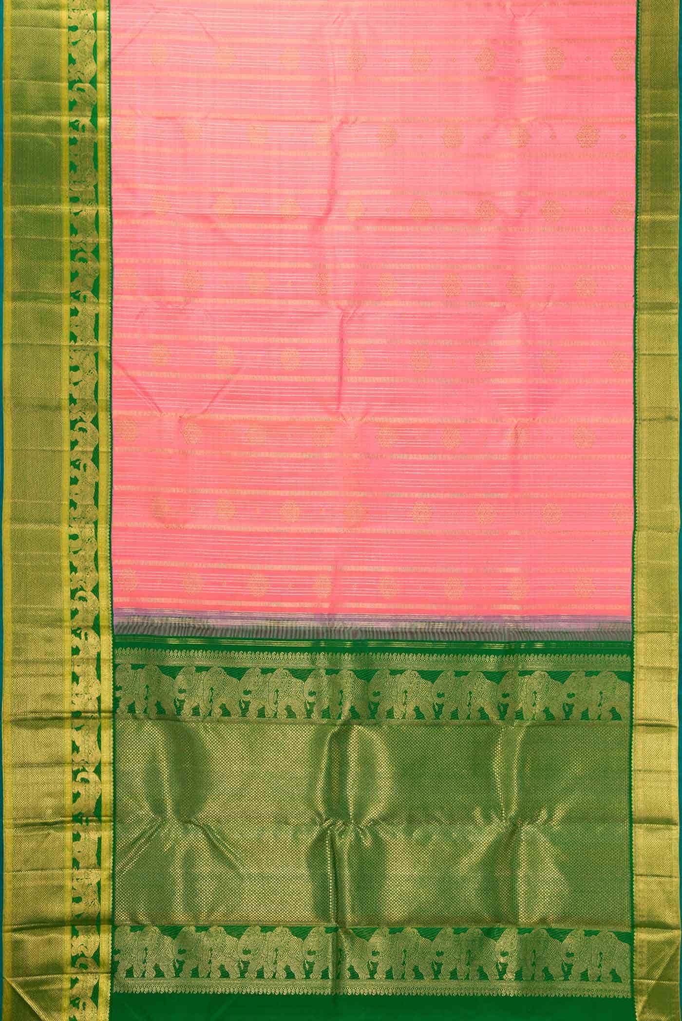 Pure Silk Pure Zari Pink Kanchipuram Saree