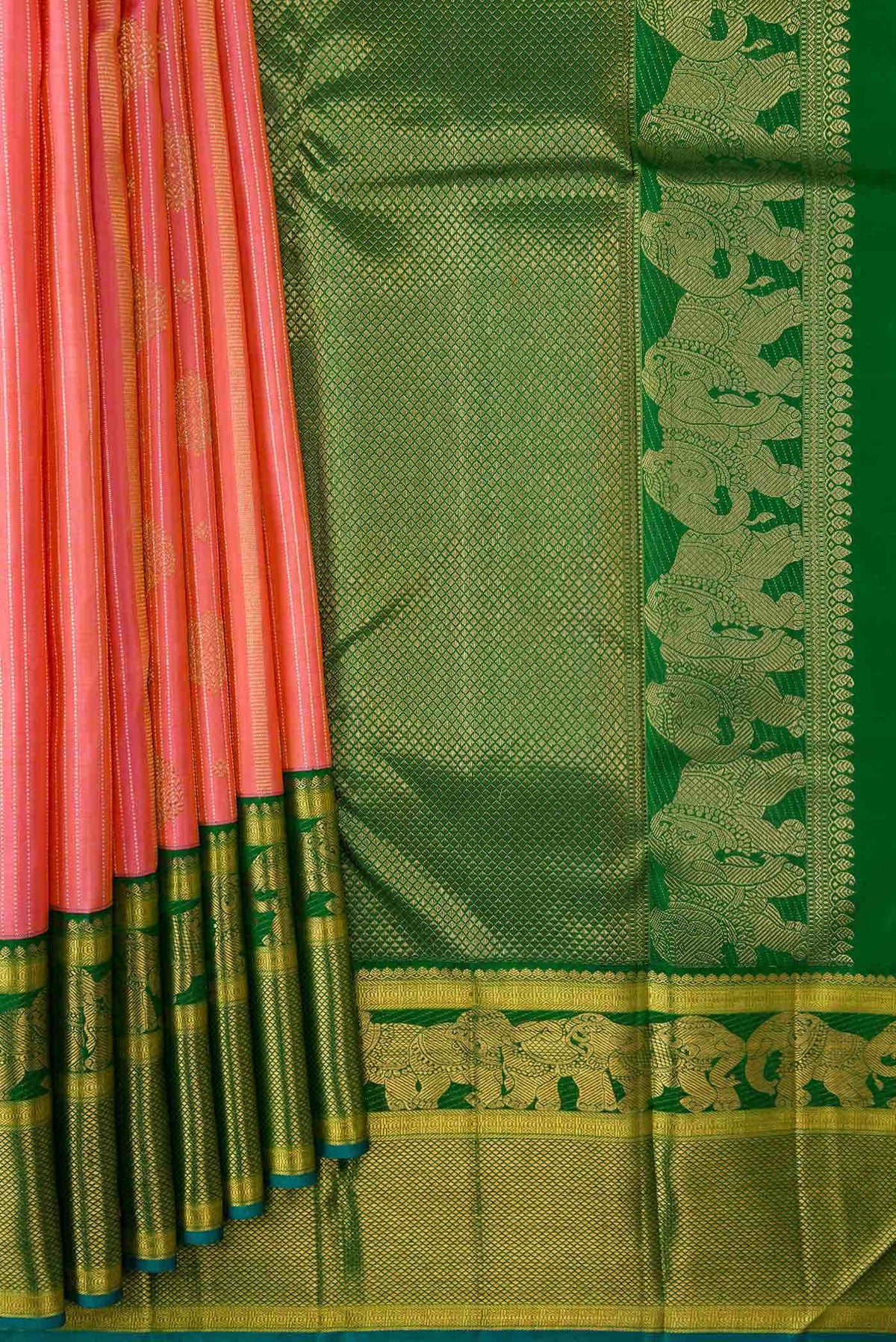 Pure Silk Pure Zari Pink Kanjivaram Saree