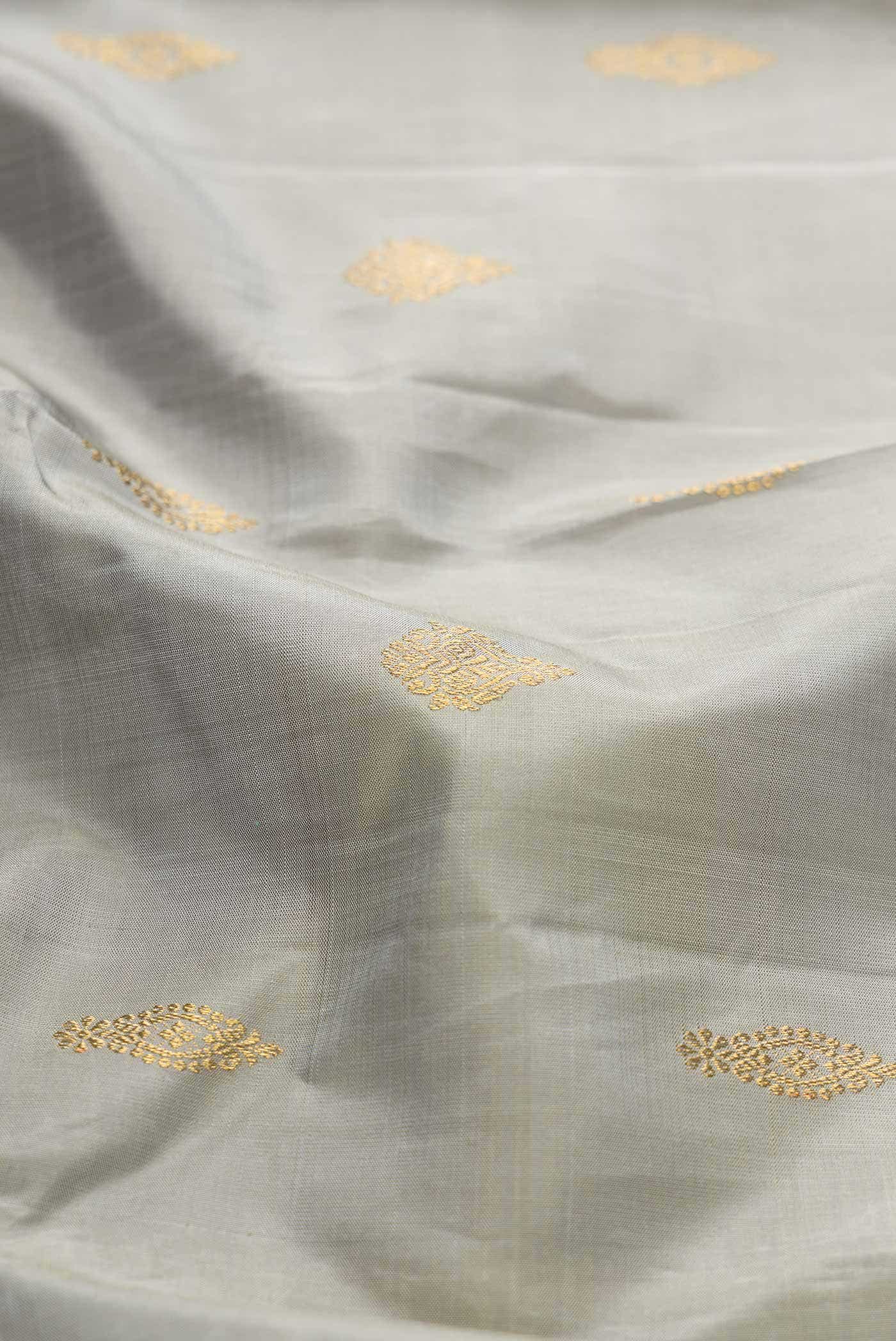 Pure Silk Pure Zari Grey Kanchipuram Saree