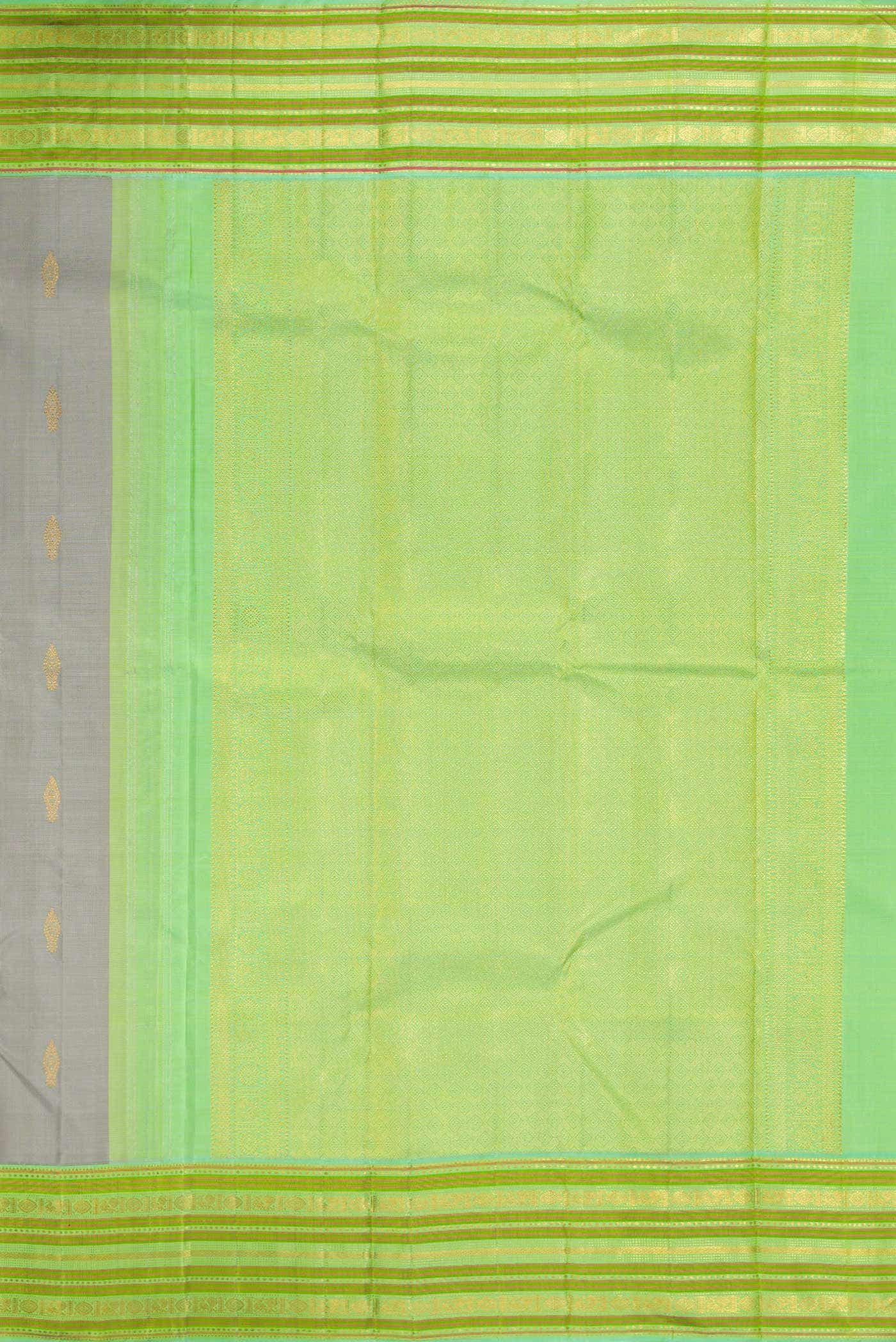 Pure Silk Pure Zari Grey Kanchipuram Saree