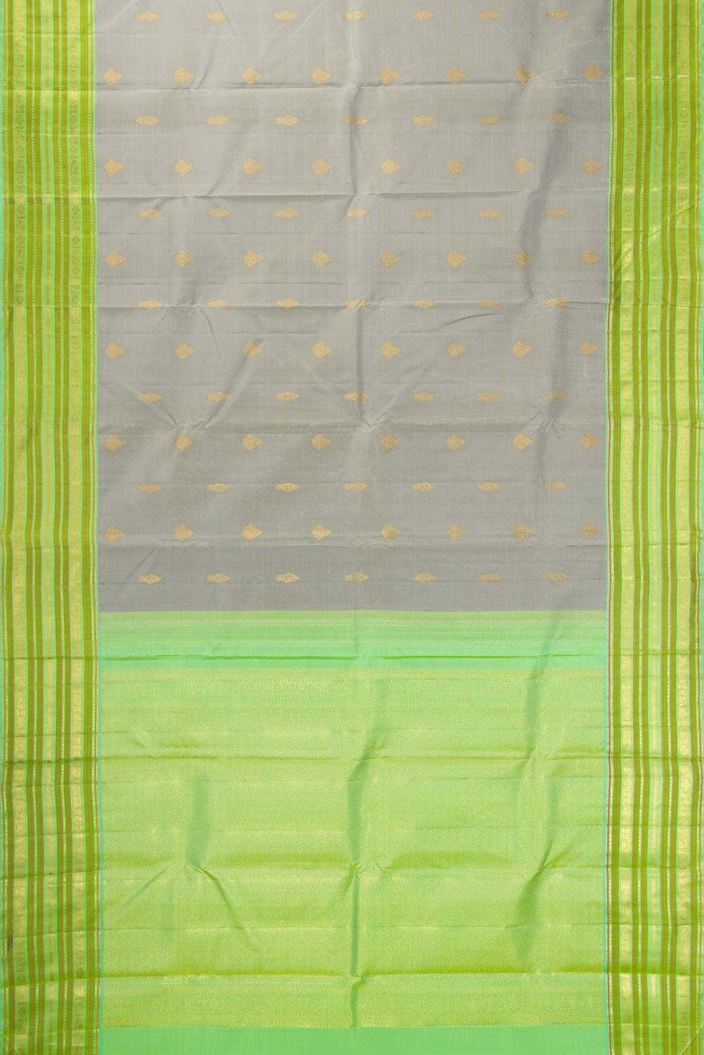 Pure Silk Pure Zari Grey Kanchipuram Saree