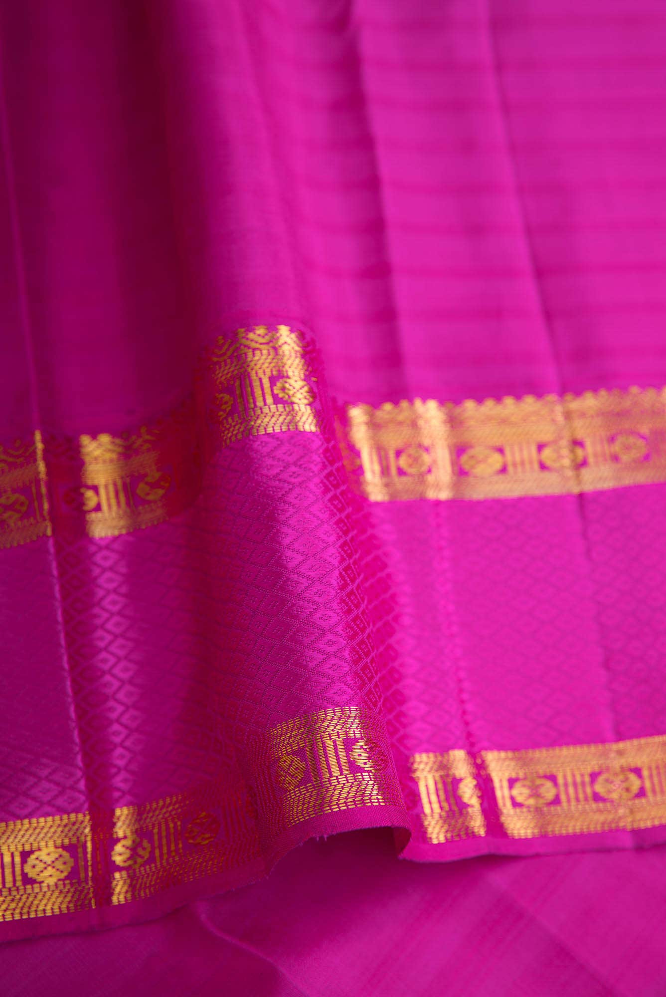 Blue|Yellow|Green and Purple Dual Tone Kanchipuram Silk Saree