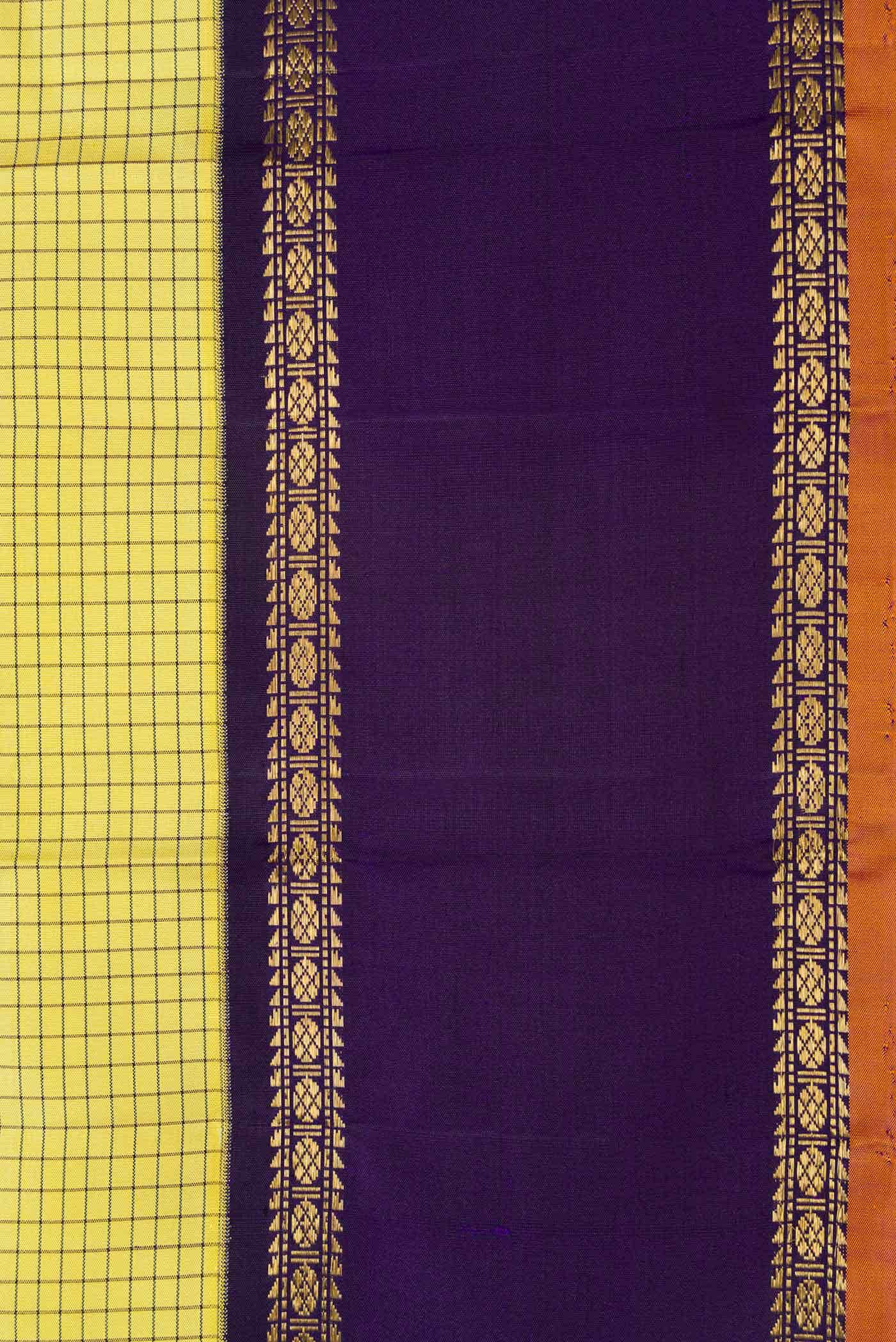 Yellow Dual Tone Kanchipuram Silk Saree