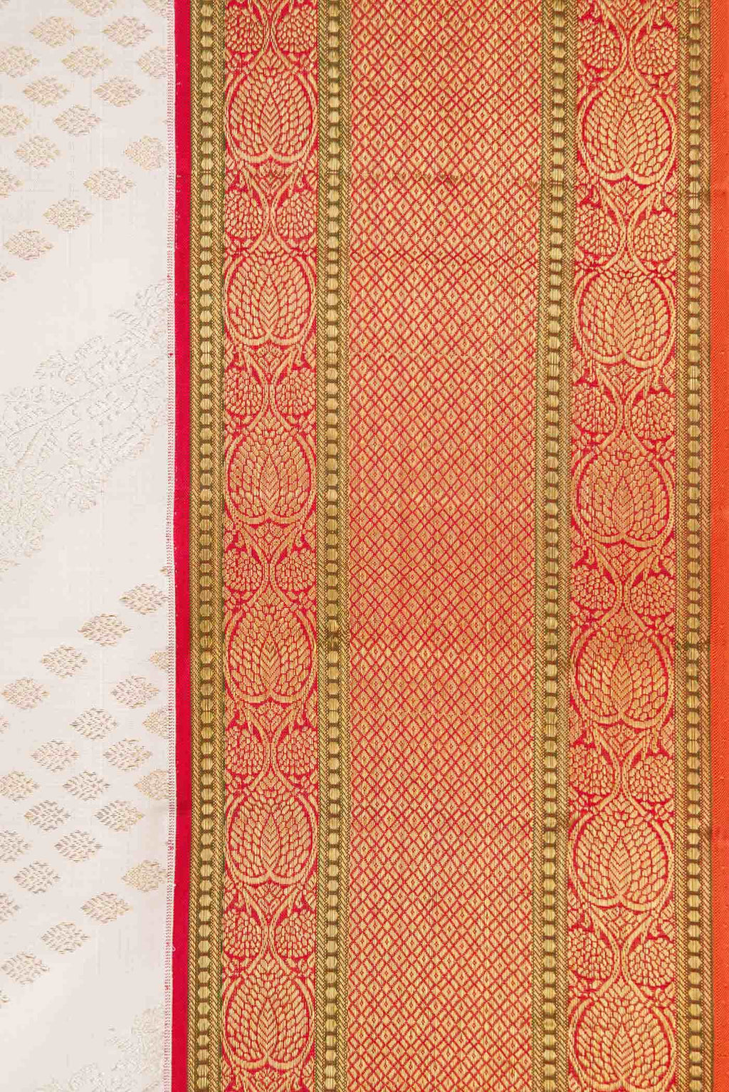 Off White Kanchipuram Silk Saree
