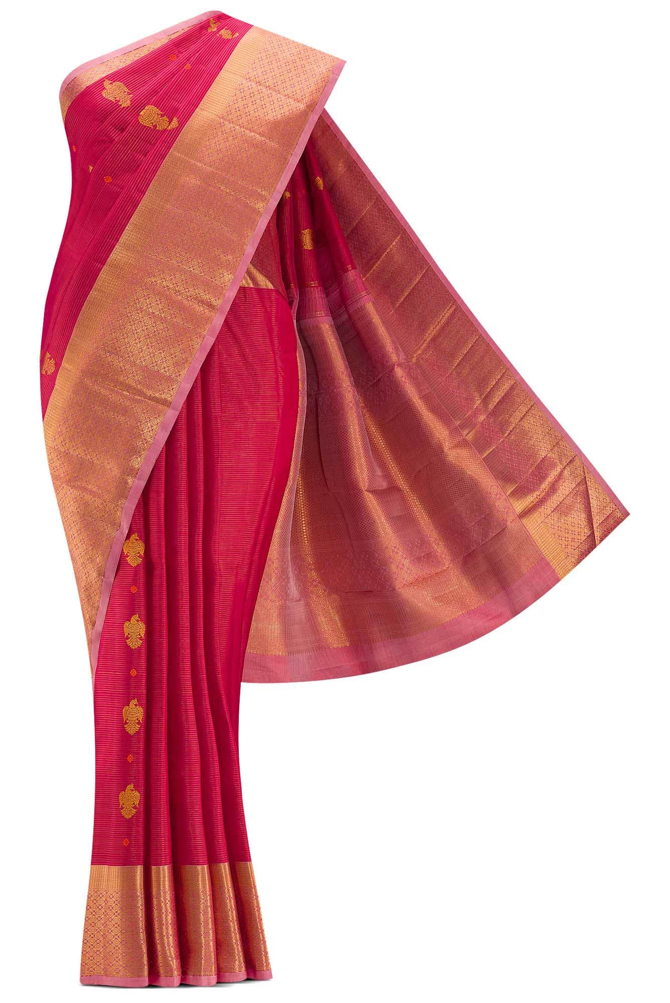 Maroon Dual Tone Kanchipuram Silk Saree