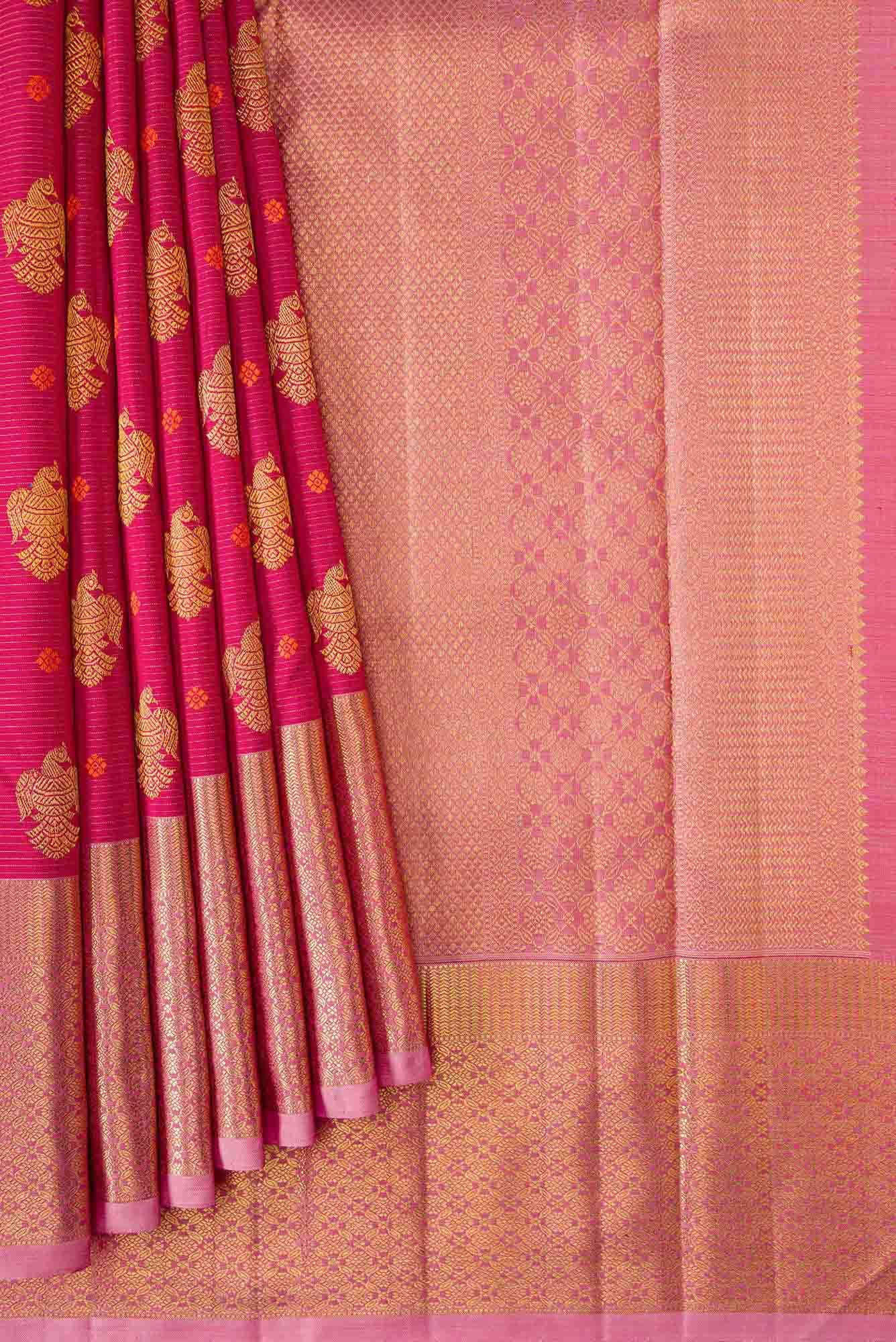 Maroon Dual Tone Kanchipuram Silk Saree