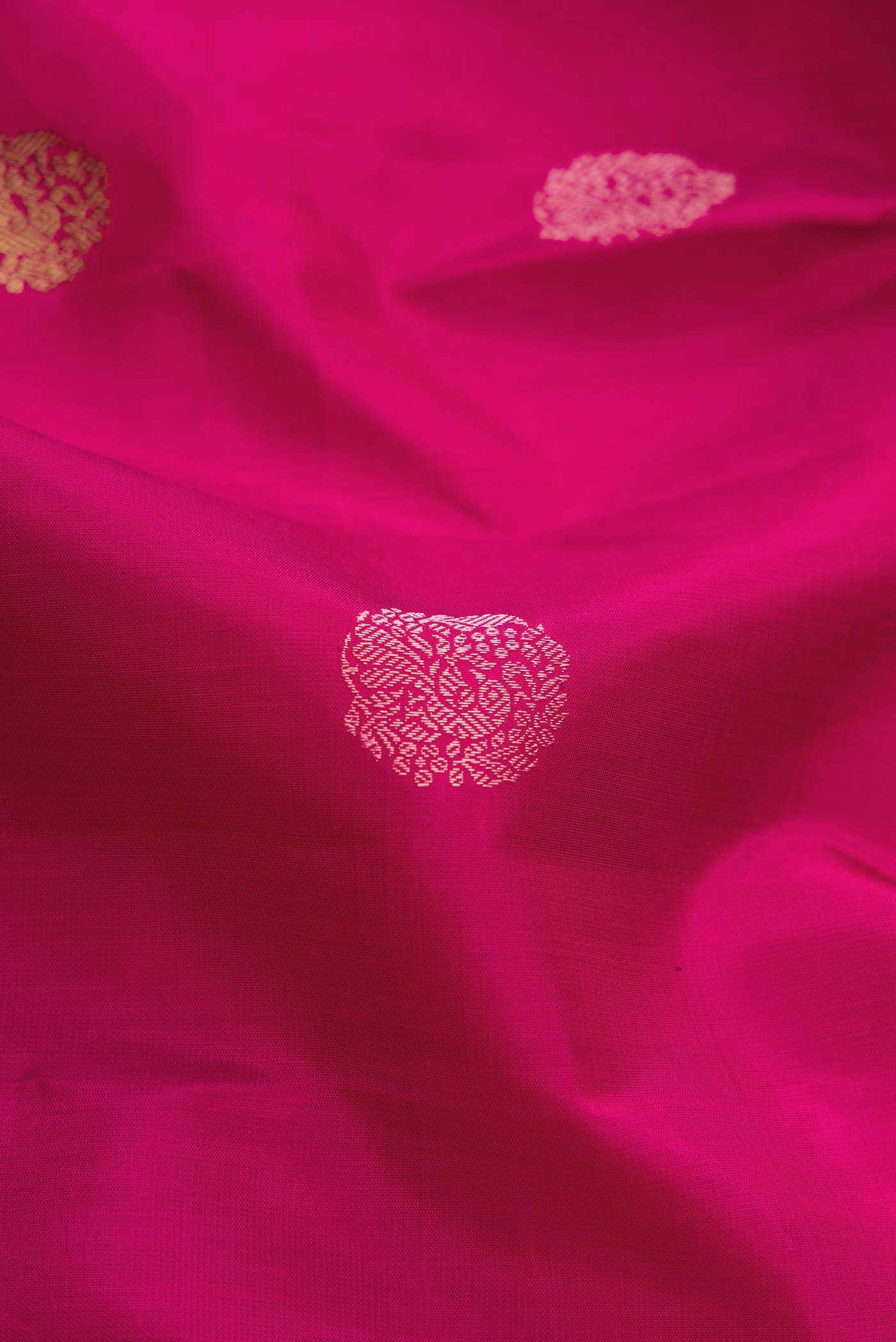 Dark Pink Dual Tone Kanchipuram Silk Saree