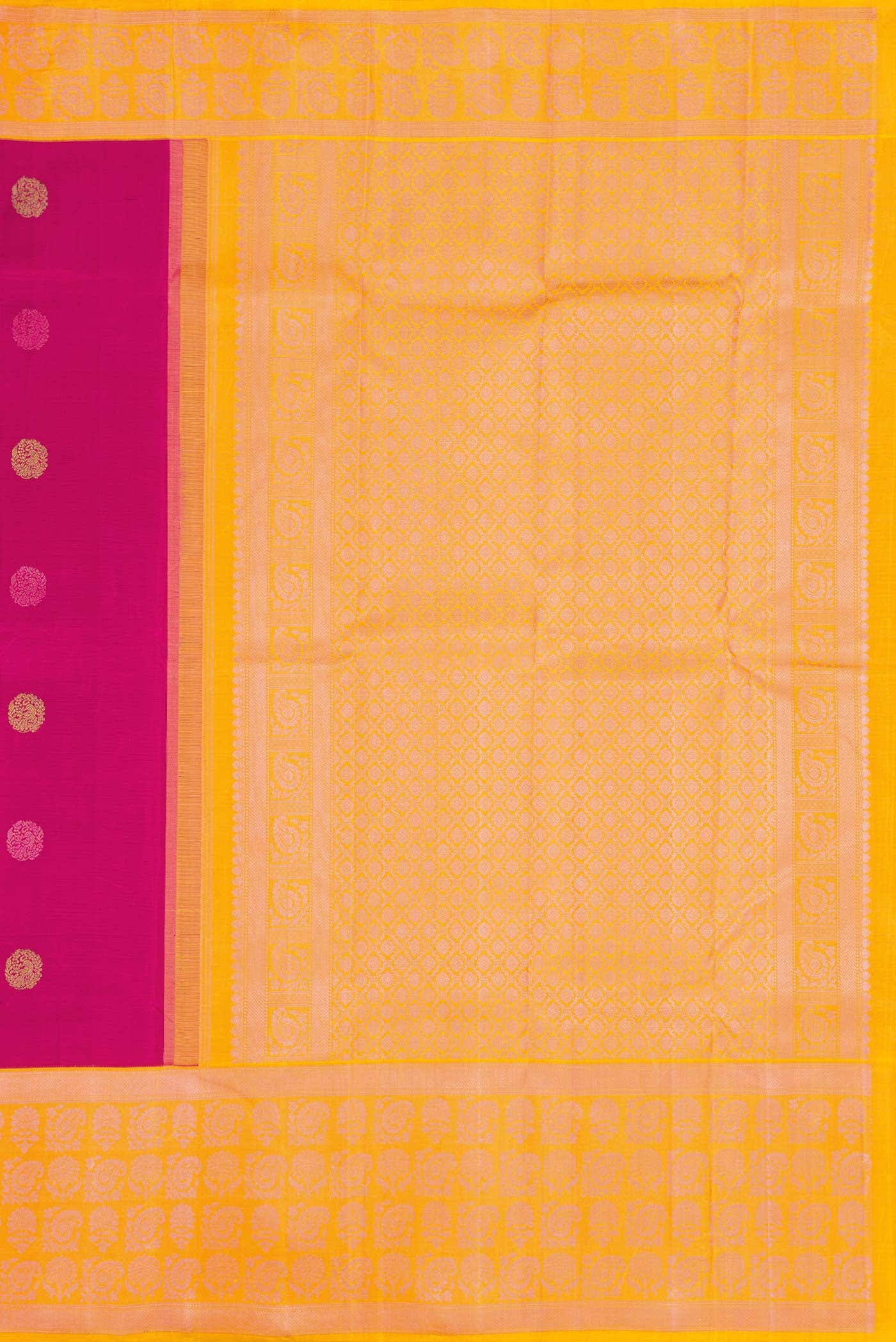 Dark Pink Dual Tone Kanchipuram Silk Saree