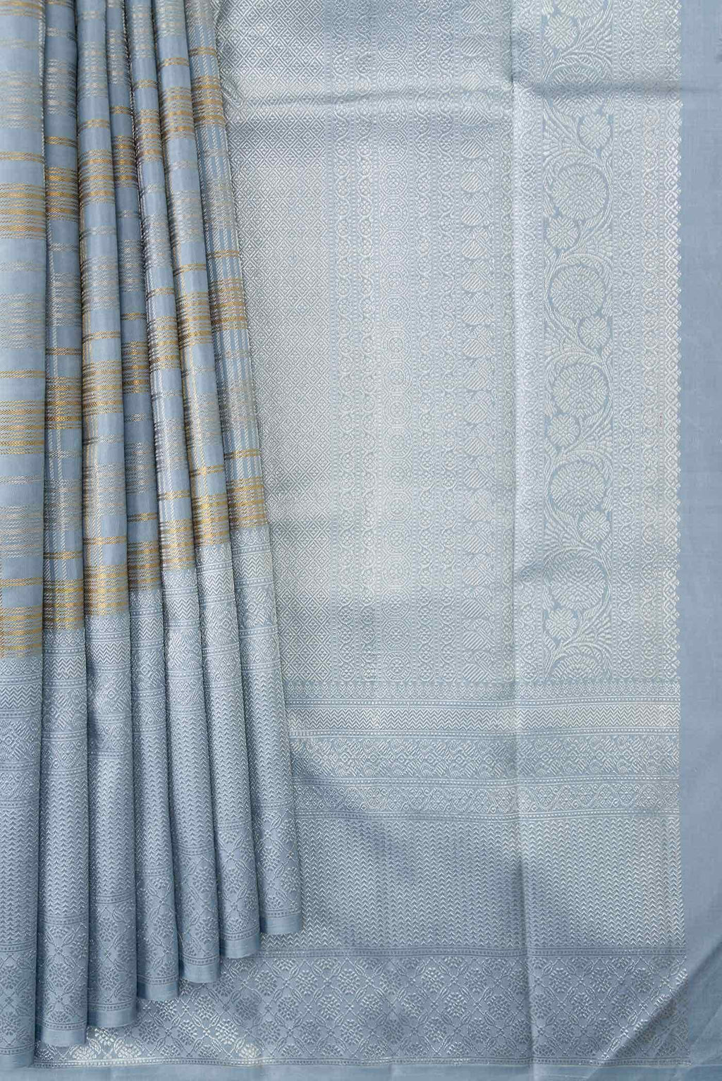 Grey Kanchipuram Silk Saree