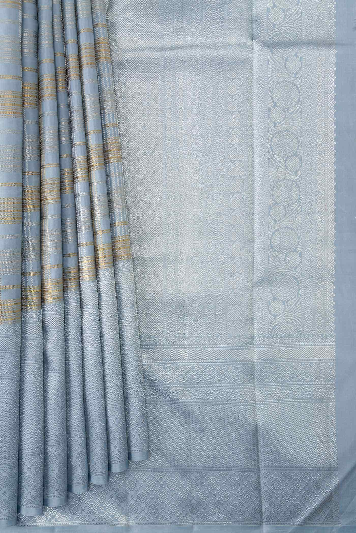 Grey Kanchipuram Silk Saree