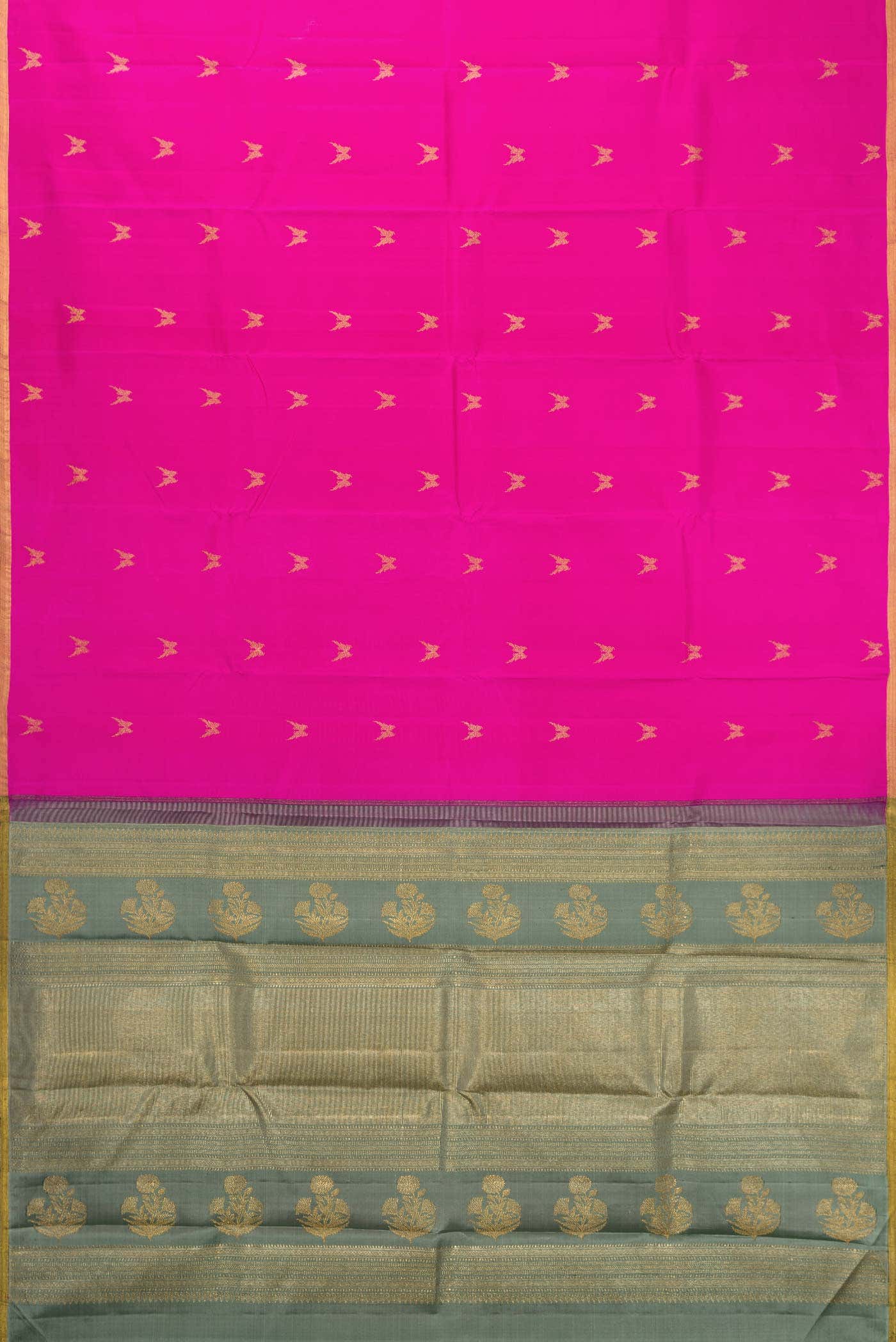 Pink Dual Tone Kanchipuram Silk Saree