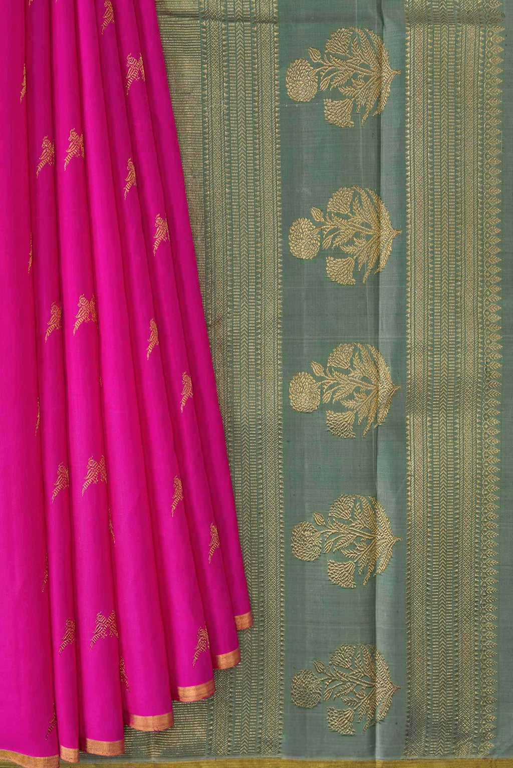 Pink Dual Tone Kanchipuram Silk Saree