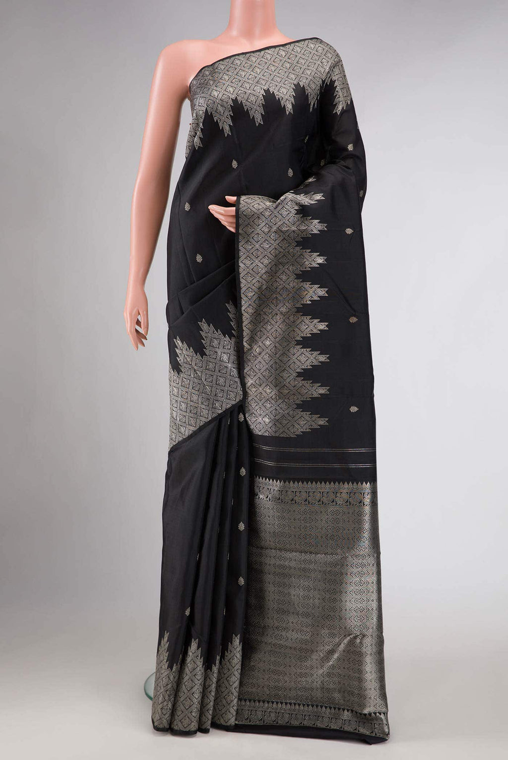 Black Kanchipuram Silk Saree