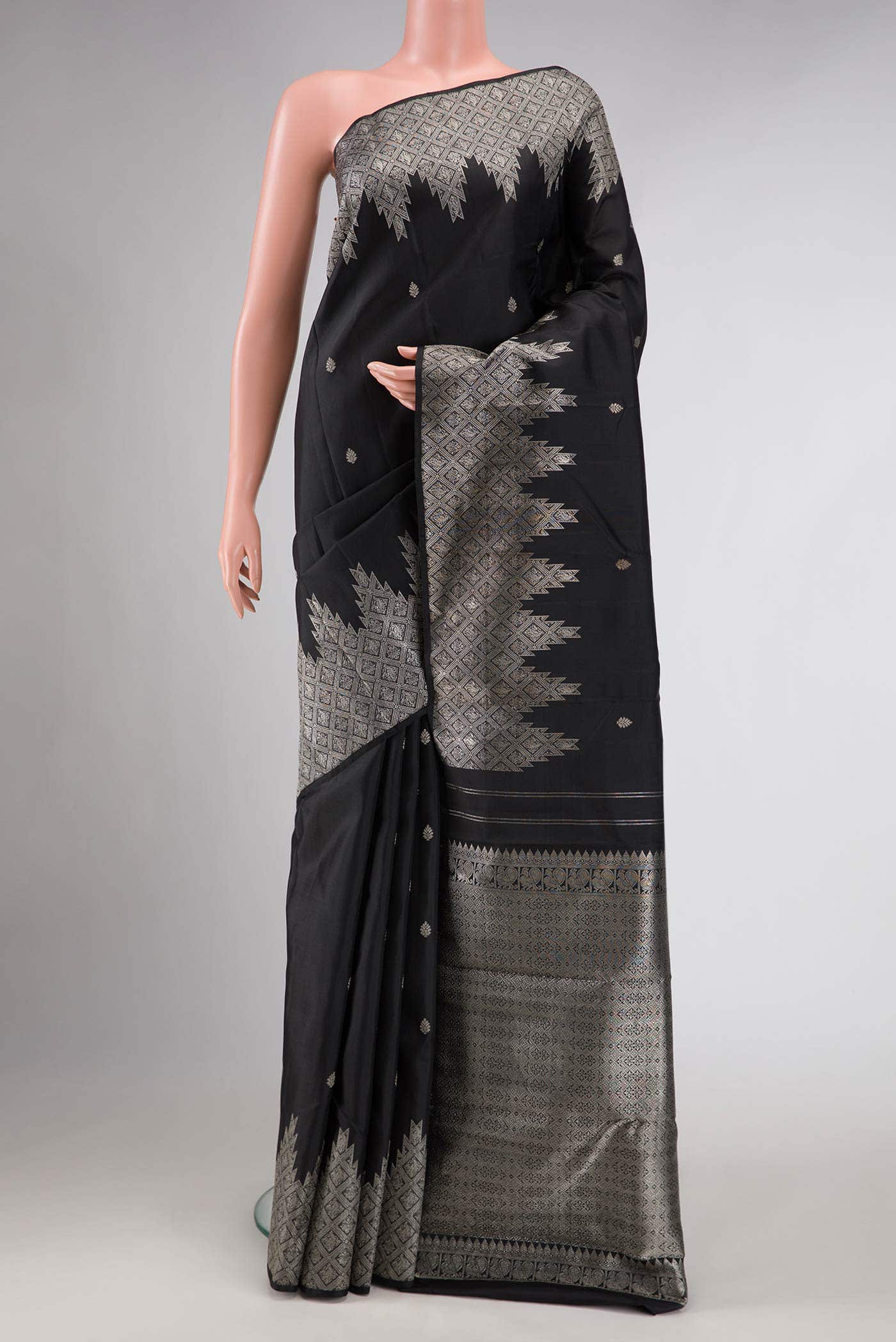 Black Kanchipuram Silk Saree