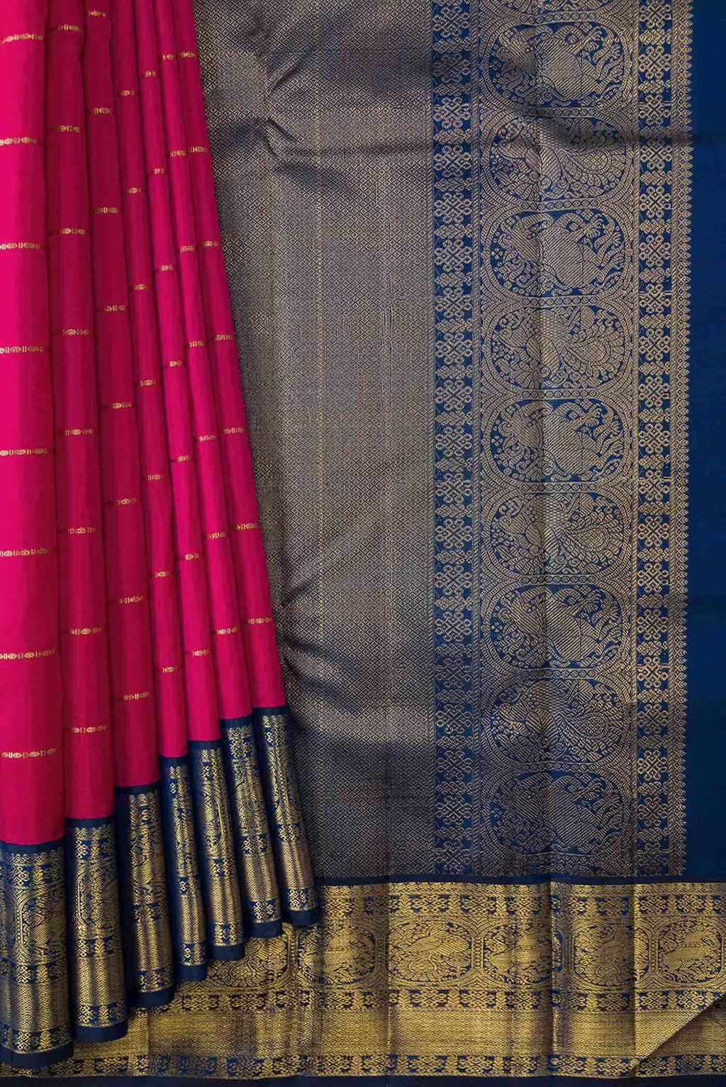 Pure Silk Pure Zari Pink Kanchipuram Saree