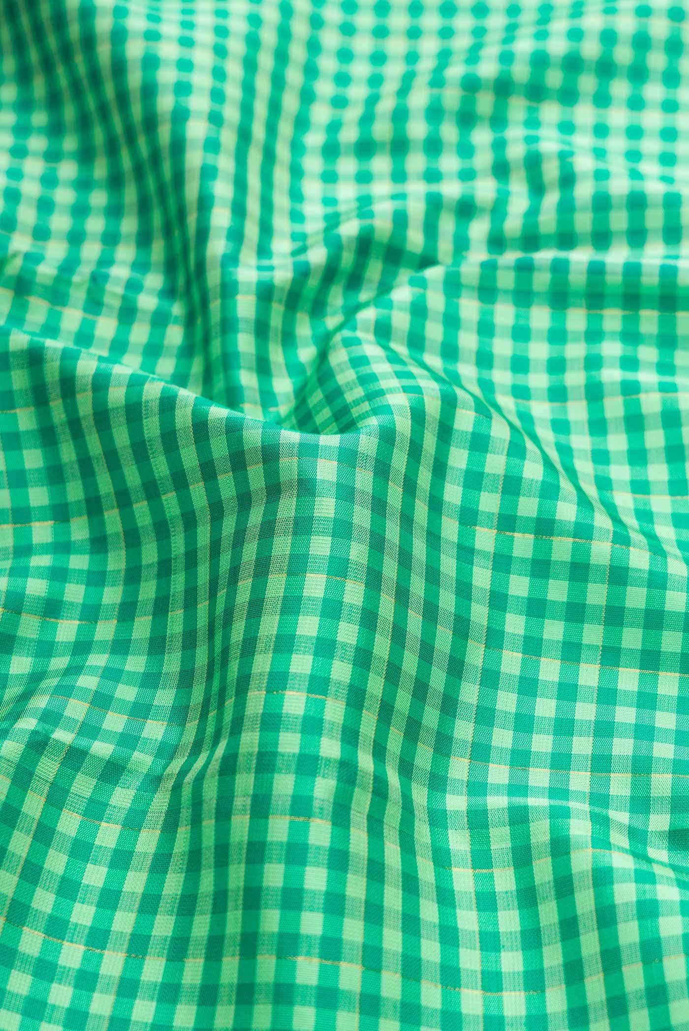Pure Silk Pure Zari Green Dual Tone Kanchipuram Saree