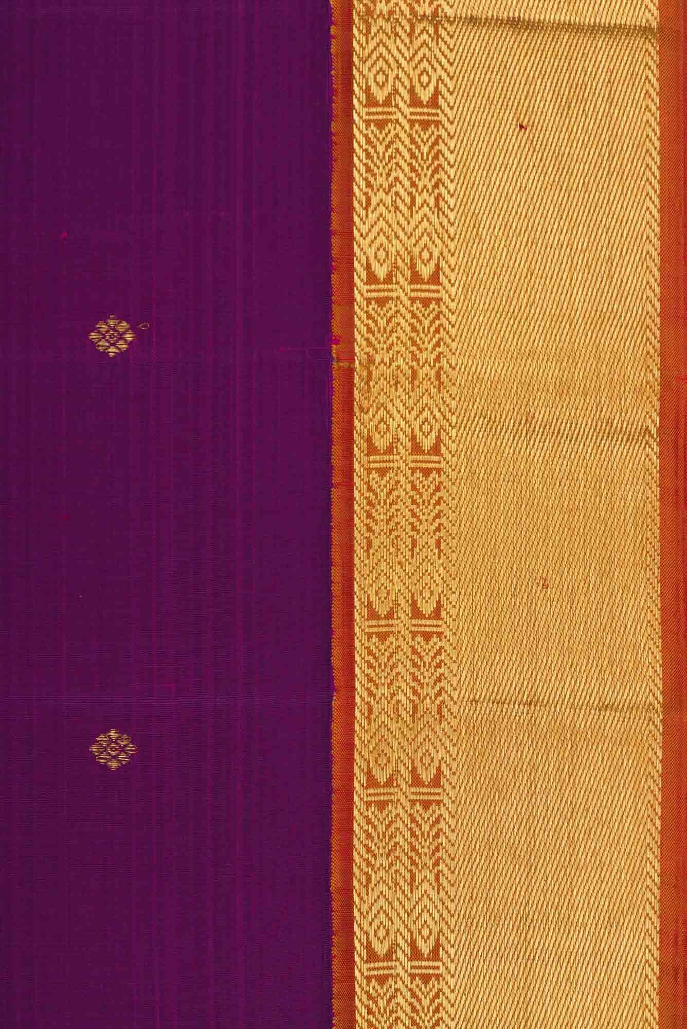 Pure Silk Pure Zari Purple Dual Tone Kanchipuram Saree