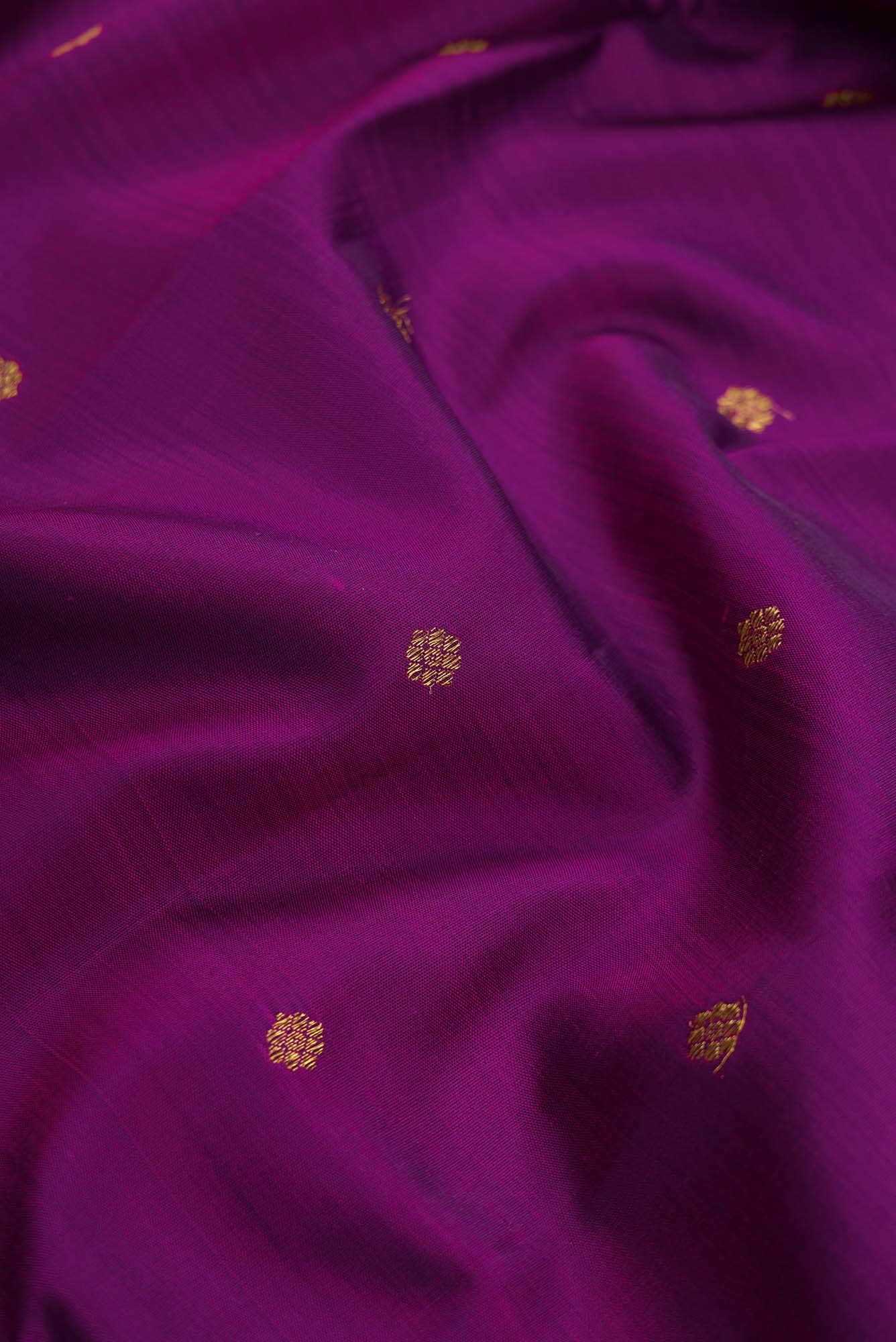 Pure Silk Pure Zari Purple Dual Tone Kanchipuram Saree