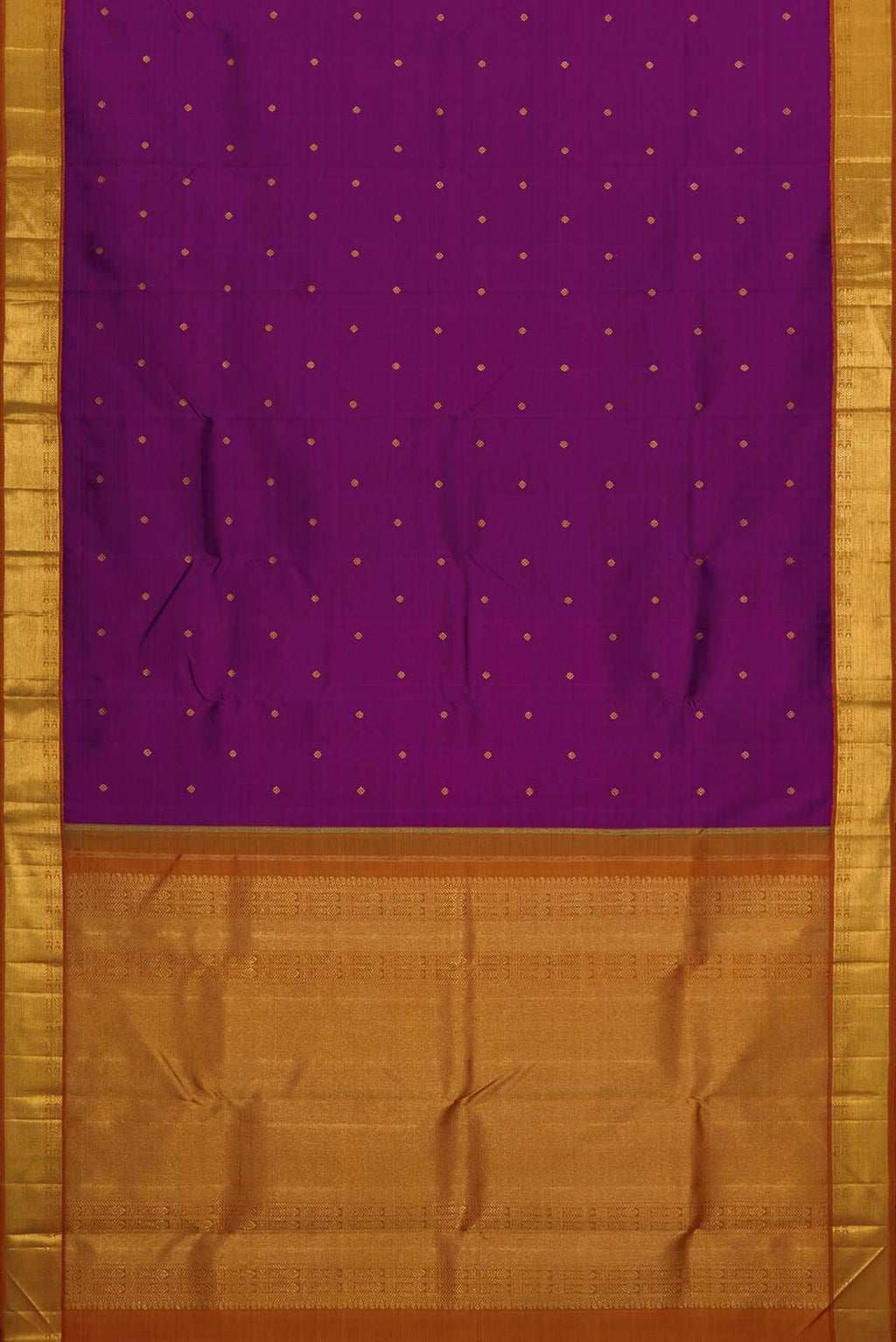 Pure Silk Pure Zari Purple Dual Tone Kanchipuram Saree