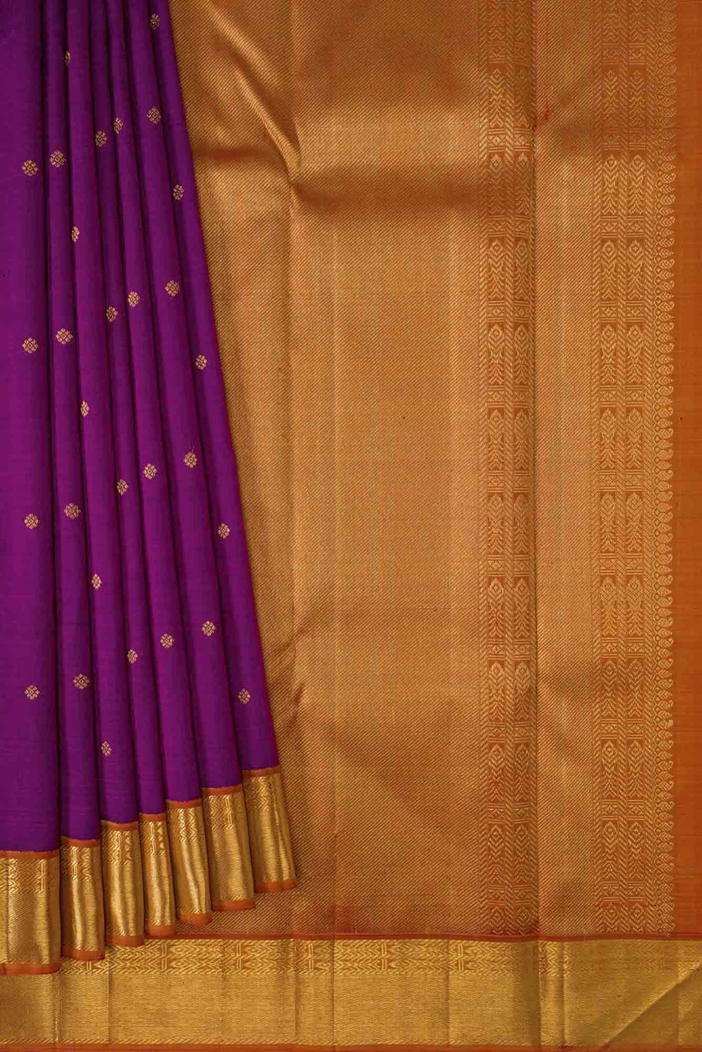 Pure Silk Pure Zari Purple Dual Tone Kanchipuram Saree